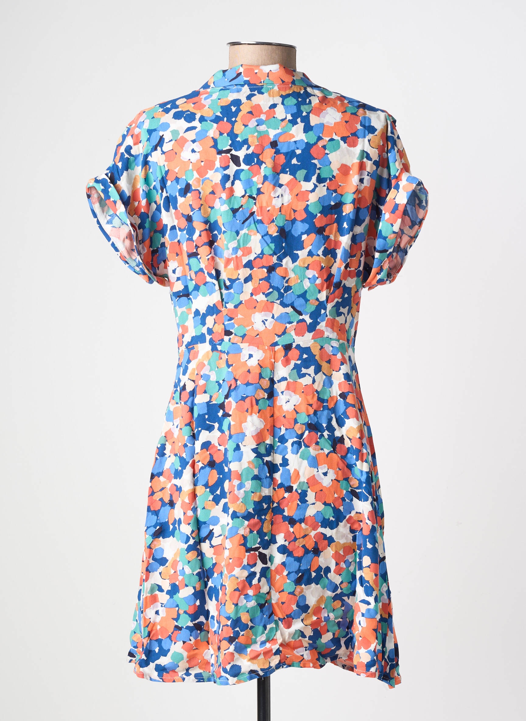 Rochie scurtă mâneci scurte mâneci scurte albastru MOLLY BRACKEN femeie