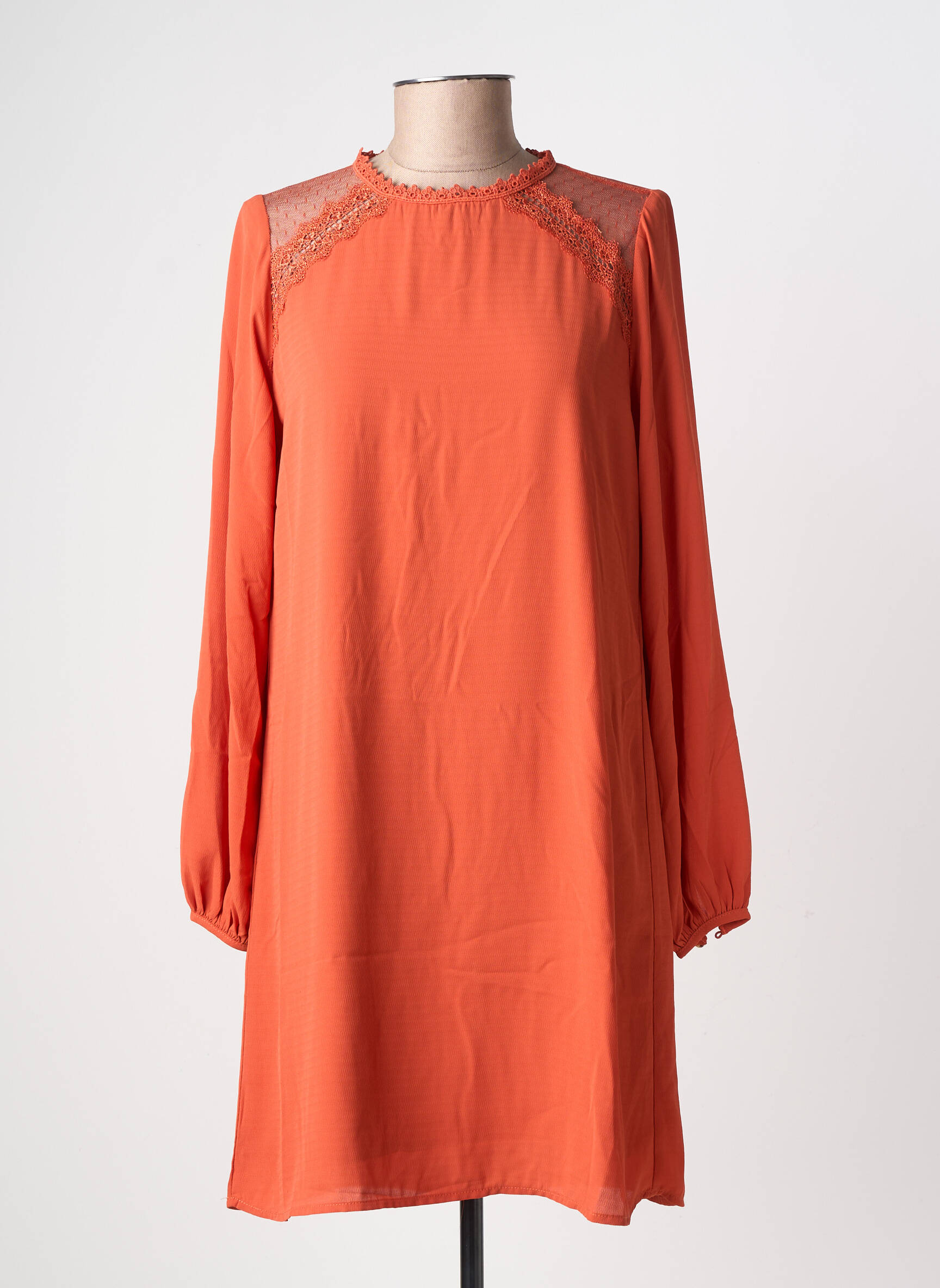 Rochie scurtă mâneci lungi mâneci lungi portocalie MOLLY BRACKEN femeie