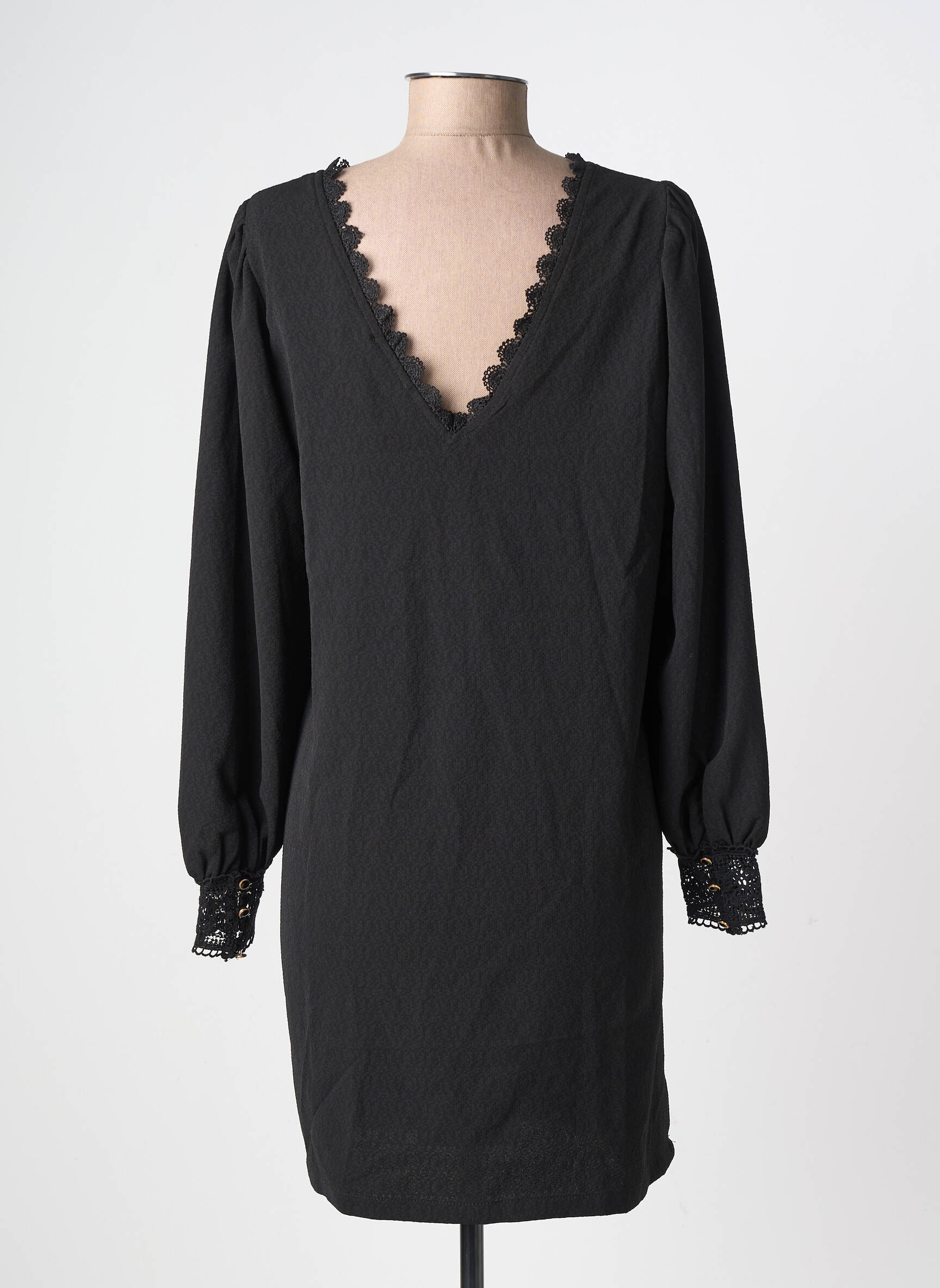 Rochie scurtă mâneci lungi mâneci lungi negru LA PETITE ETOILE femeie