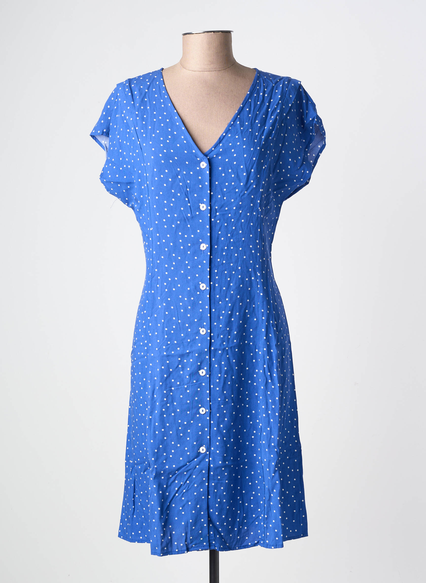 Rochie midi mâneci scurte mâneci scurte albastru GRACE & MILA femeie