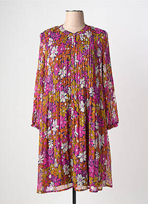 Rochie midi imprimeu floral mâneci lungi violet LA PETITE ETOILE femeie