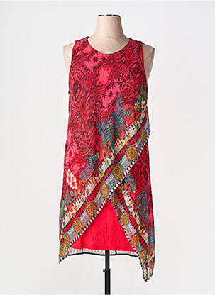Rochie midi imprimeu fantezie fără mâneci roșu DESIGUAL femeie