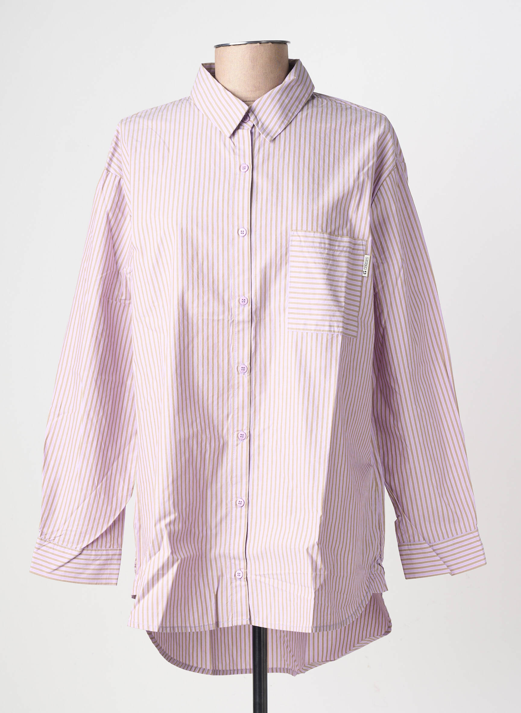 Cămașă țesătură poplin mâneci lungi violet LE TEMPS DES CERISES femeie