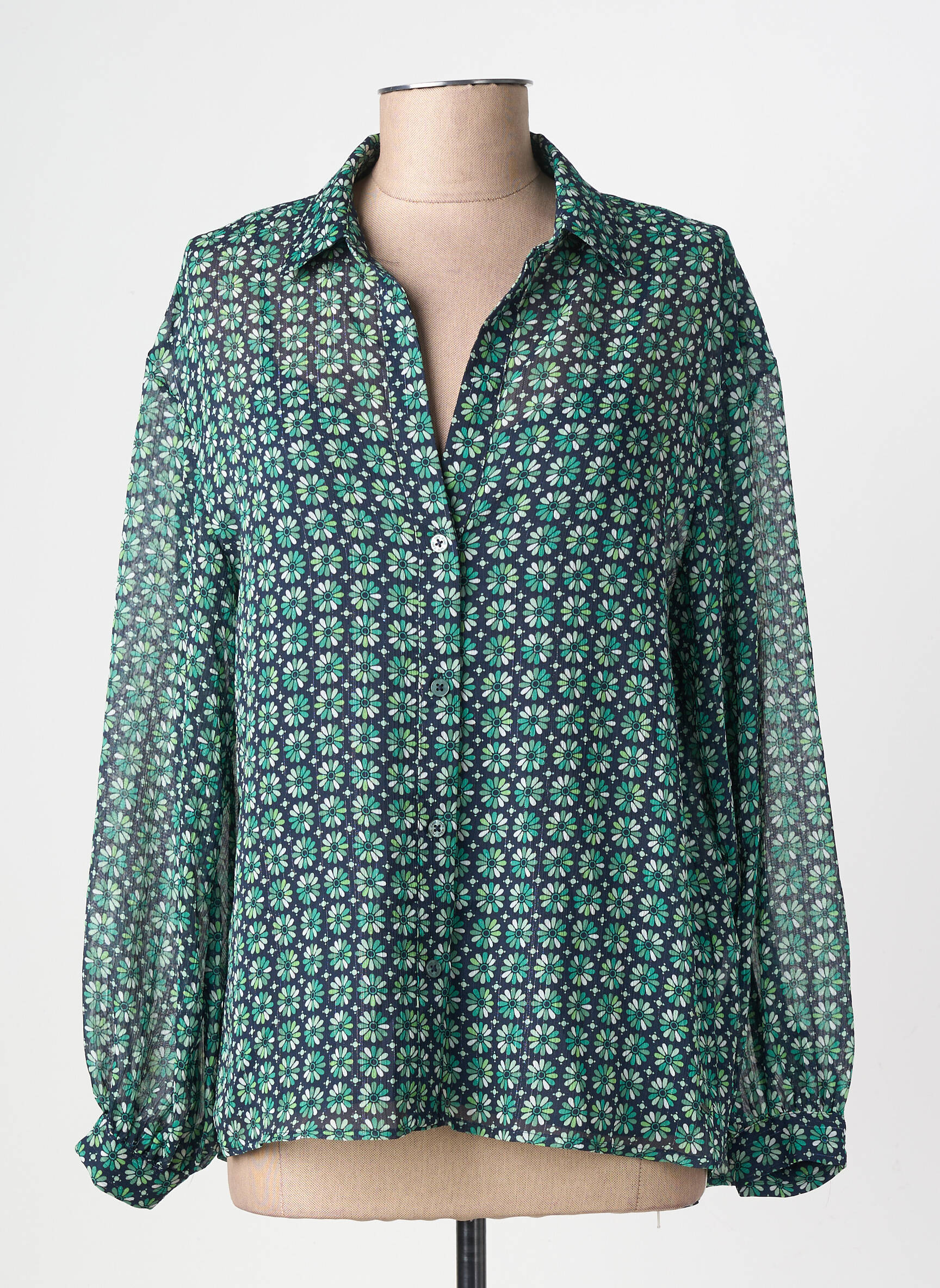 Cămașă imprimeu floral mâneci lungi verde PEPE JEANS femeie