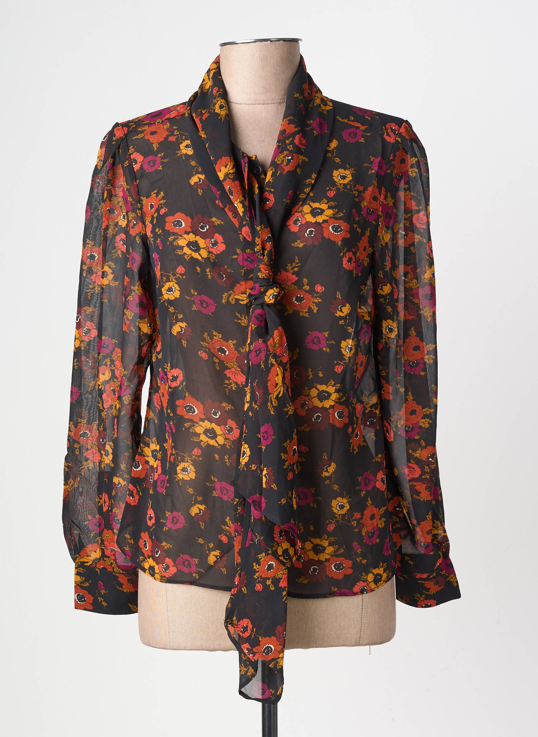 Cămașă imprimeu floral mâneci lungi negru MOLLY BRACKEN femeie