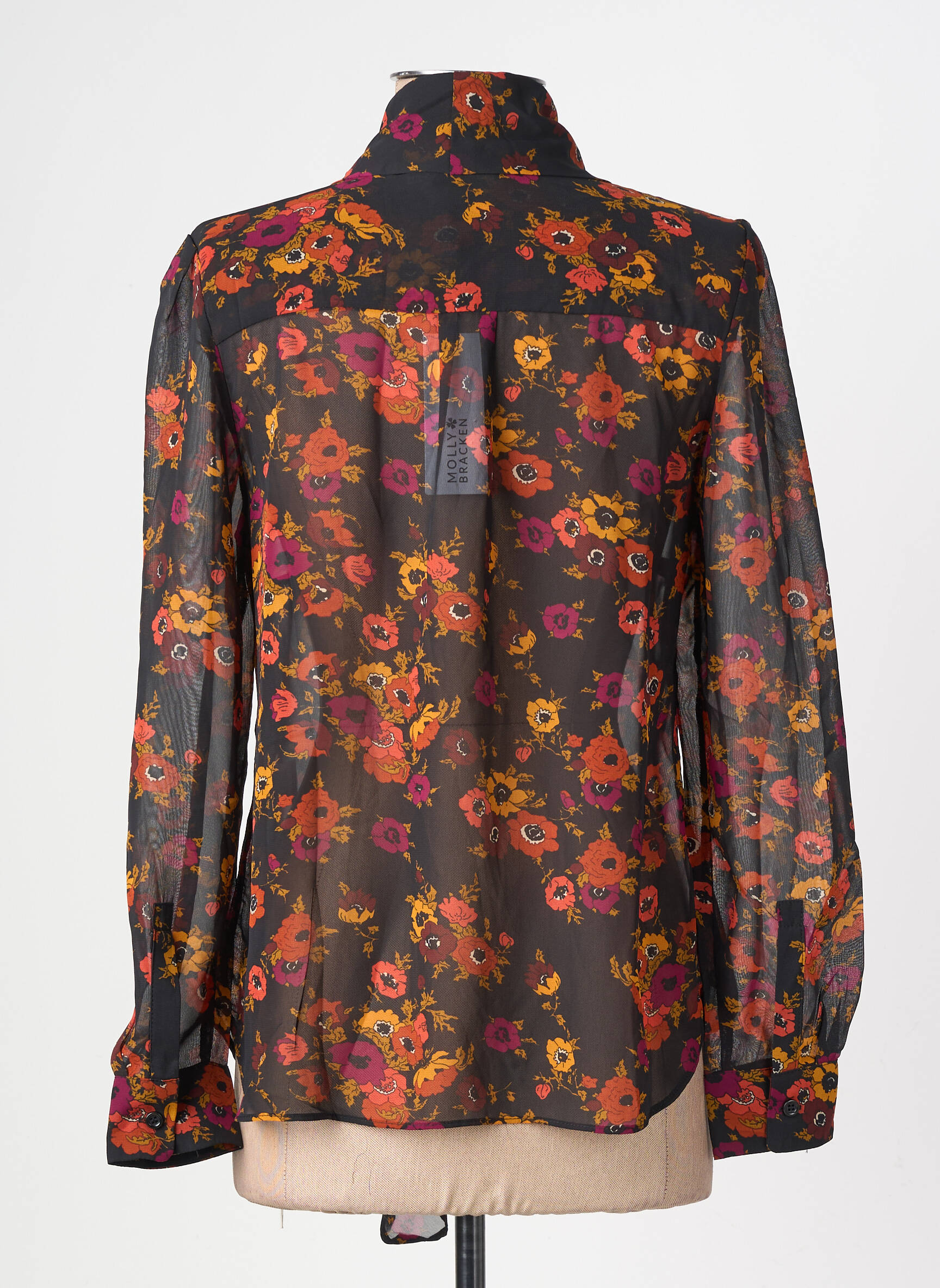 Cămașă imprimeu floral mâneci lungi negru MOLLY BRACKEN femeie