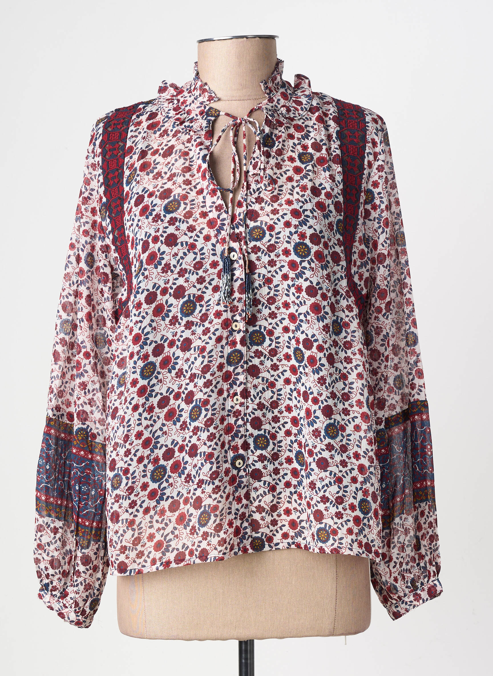 Cămașă imprimeu floral mâneci lungi roșu PEPE JEANS femeie