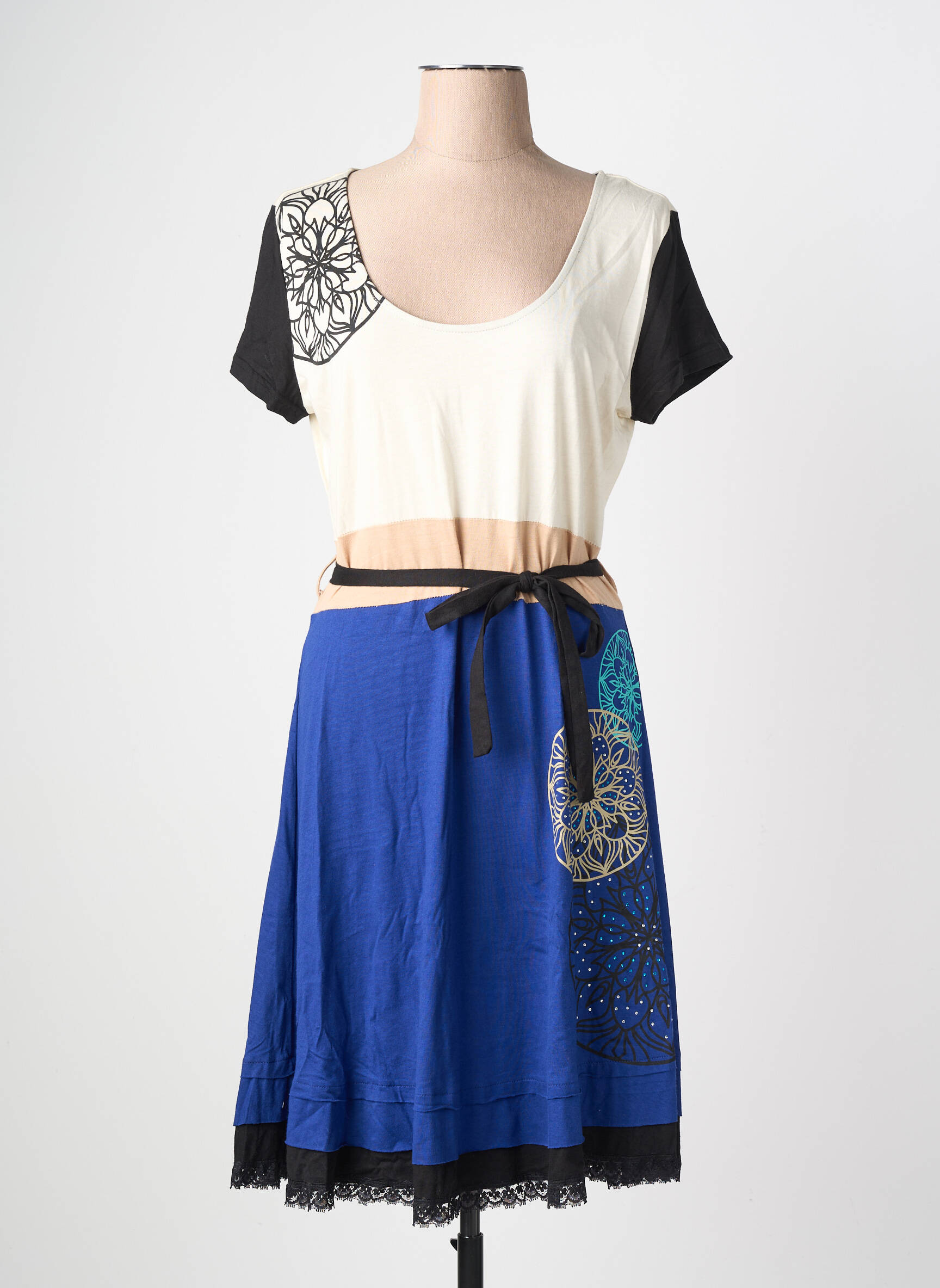 Rochie midi mâneci scurte mâneci scurte albastru DESIGUAL femeie