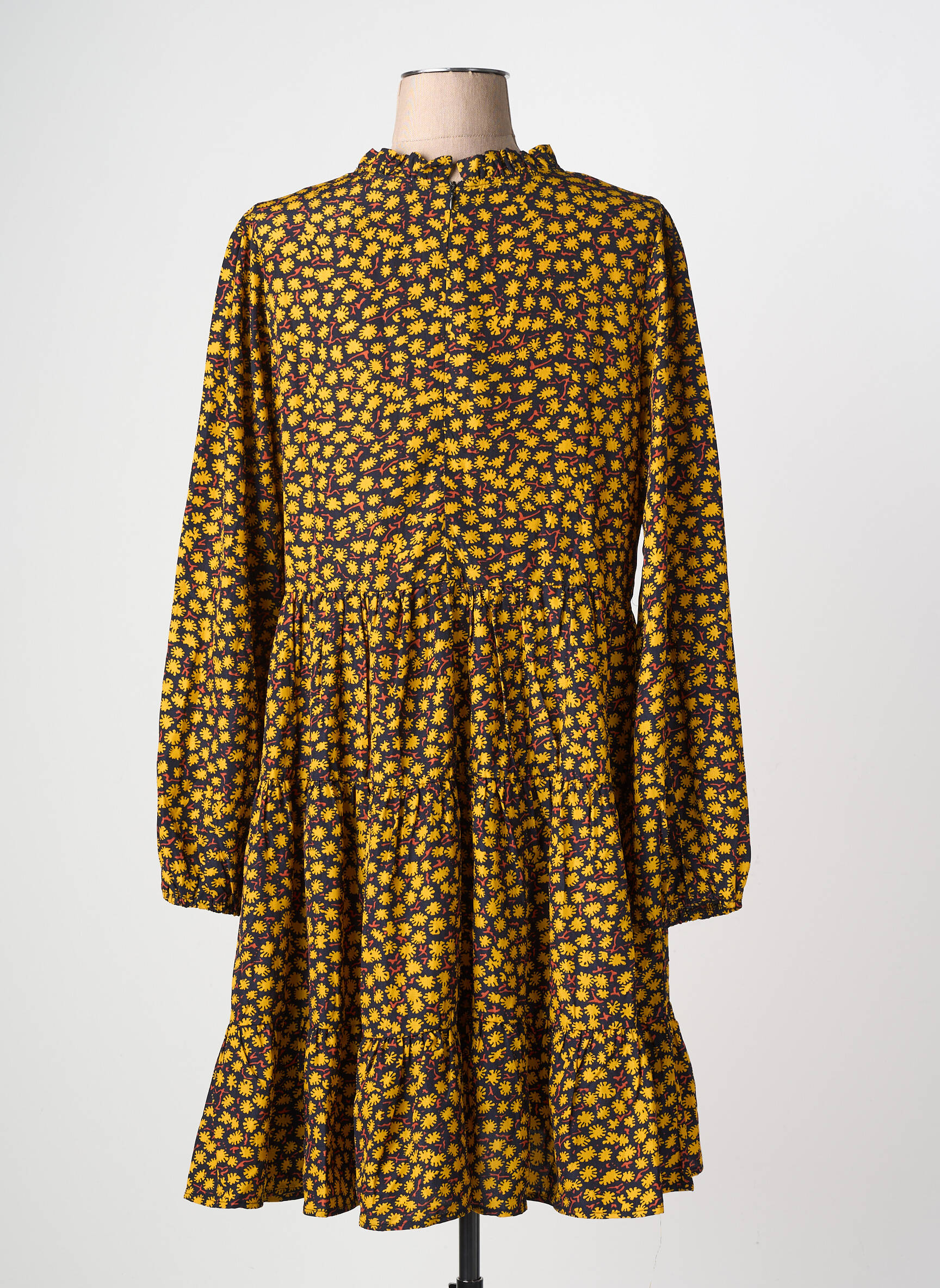 Rochie midi imprimeu fantezie mâneci lungi galben MOLLY BRACKEN femeie