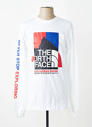 Tricou croială cambrată mâneci lungi alb THE NORTH FACE bărbat