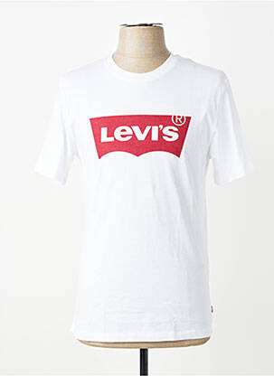 Tricou serigrafie flockată mâneci scurte alb LEVI'S băiat