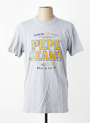 Tricou croială dreaptă mâneci scurte gri PEPE JEANS bărbat