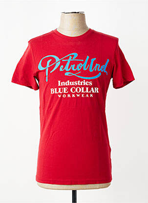 Tricou croială cambrată mâneci scurte roșu PETROL INDUSTRIES bărbat