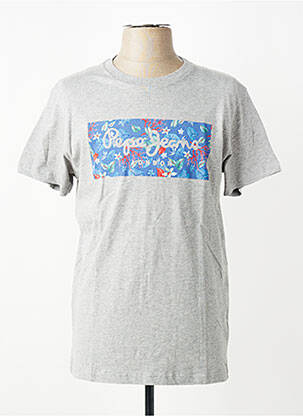 Tricou croială dreaptă mâneci scurte gri PEPE JEANS bărbat