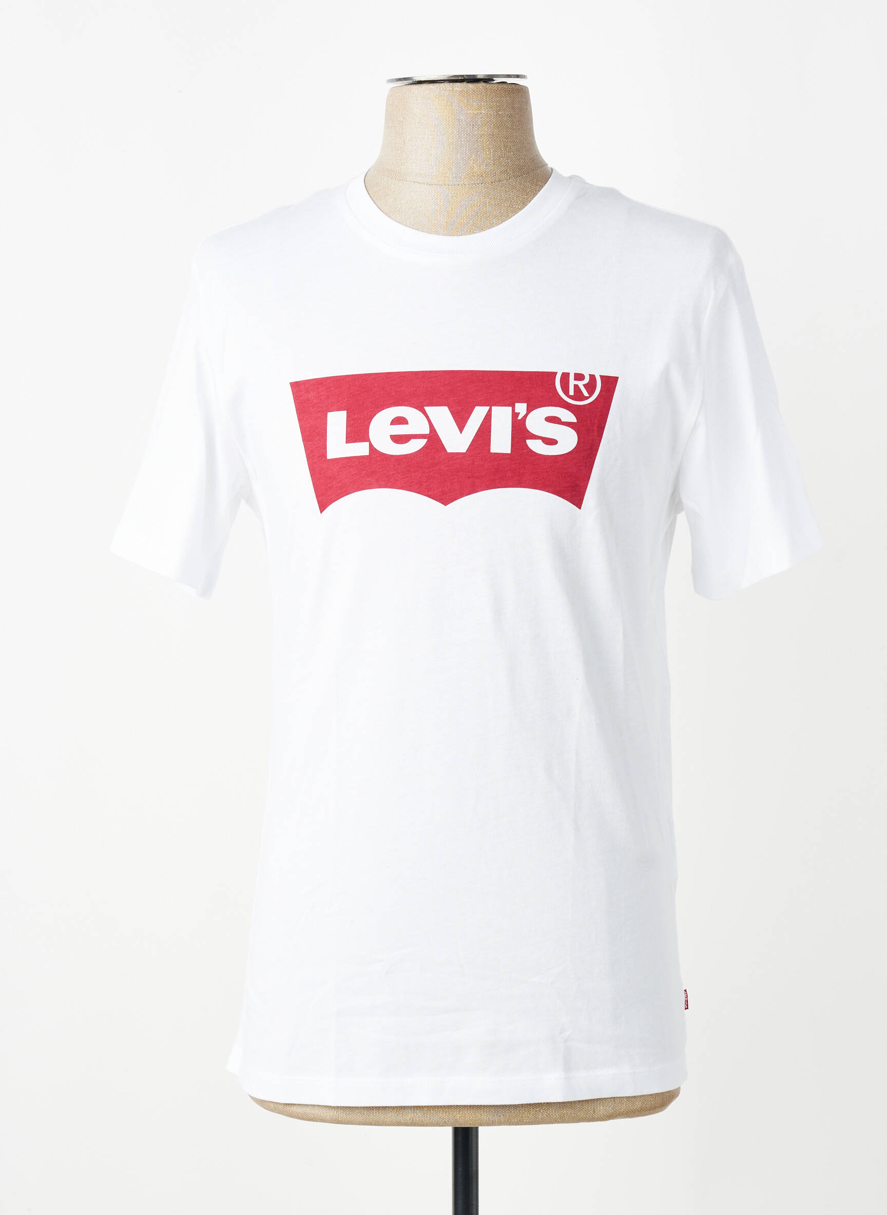 Tricou serigrafie flockată mâneci scurte alb LEVI'S băiat