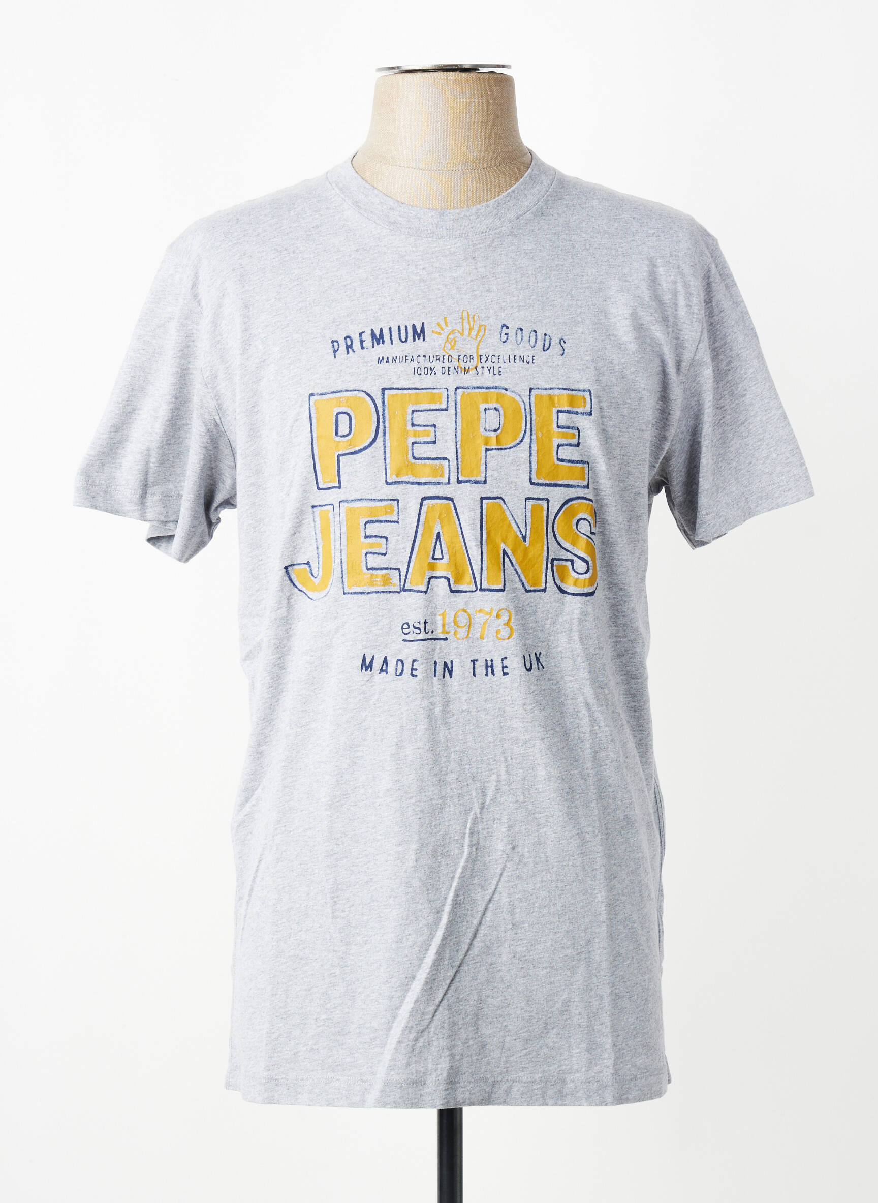 Tricou croială dreaptă mâneci scurte gri PEPE JEANS bărbat