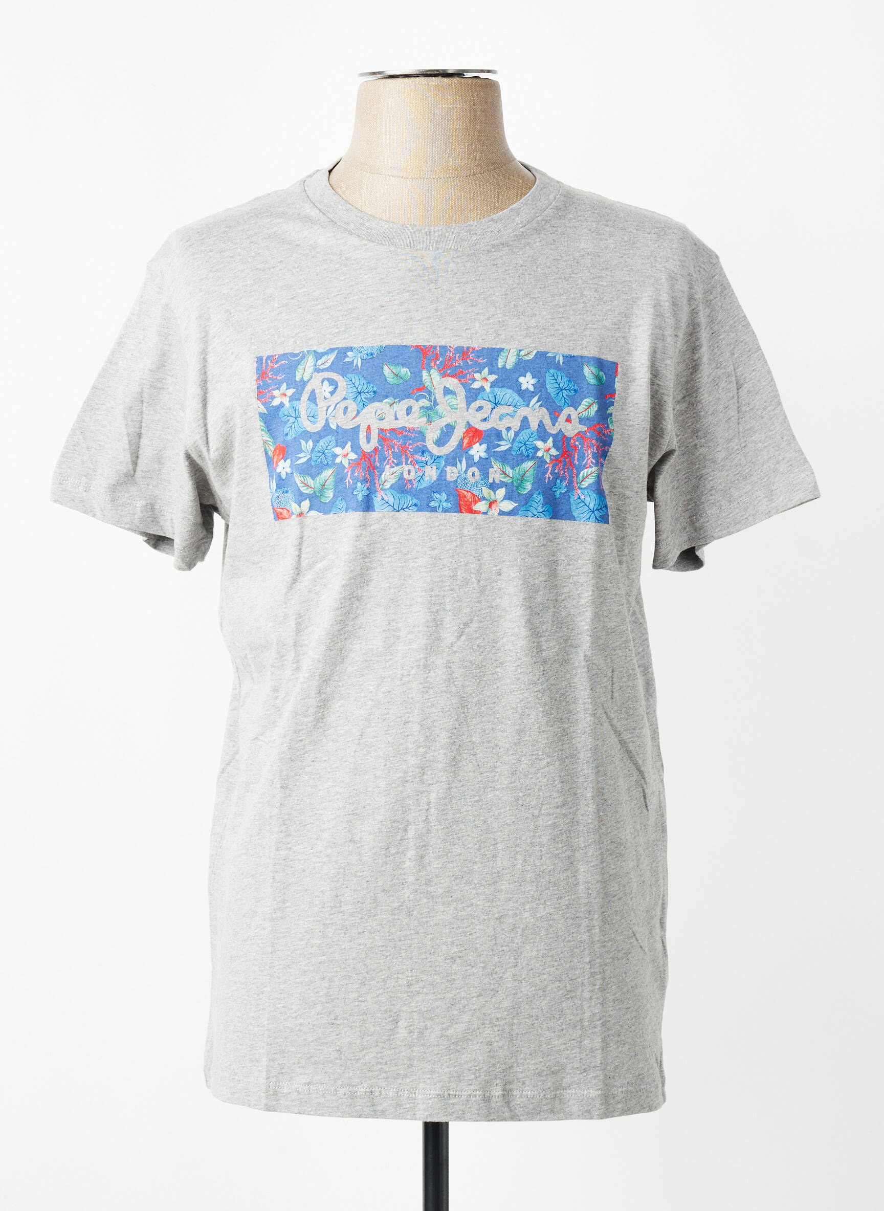 Tricou croială dreaptă mâneci scurte gri PEPE JEANS bărbat