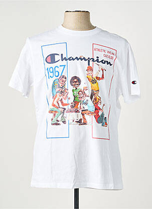 Tricou croială cambrată mâneci scurte alb CHAMPION bărbat