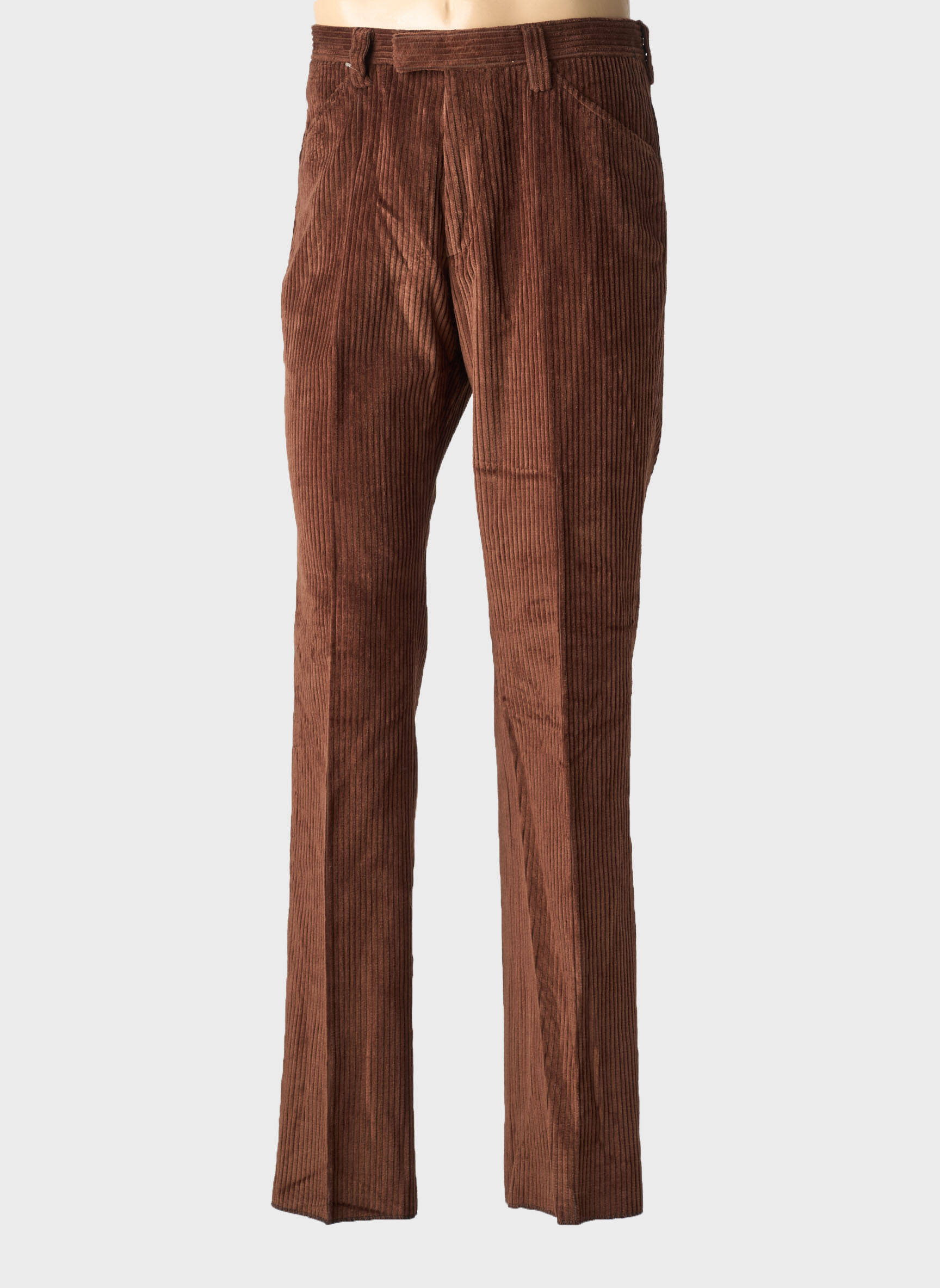Pantalon drept țesătură catifea mărime normală maro PIERRE TALAMON bărbat