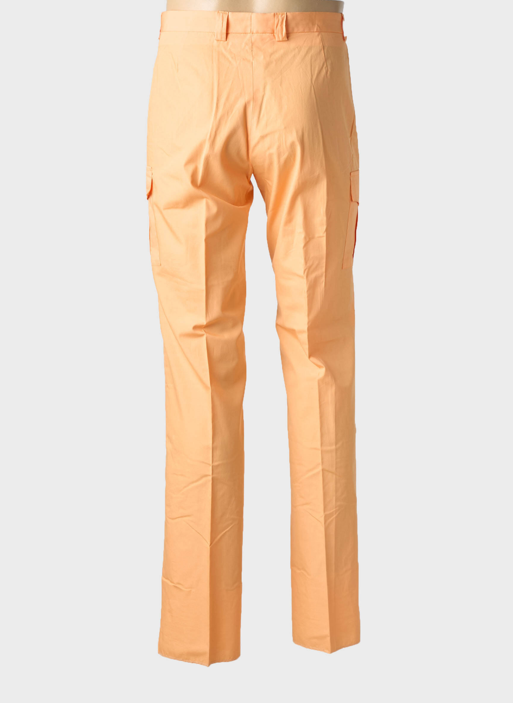 Pantalon drept țesătură poplin mărime normală portocalie PIERRE TALAMON bărbat