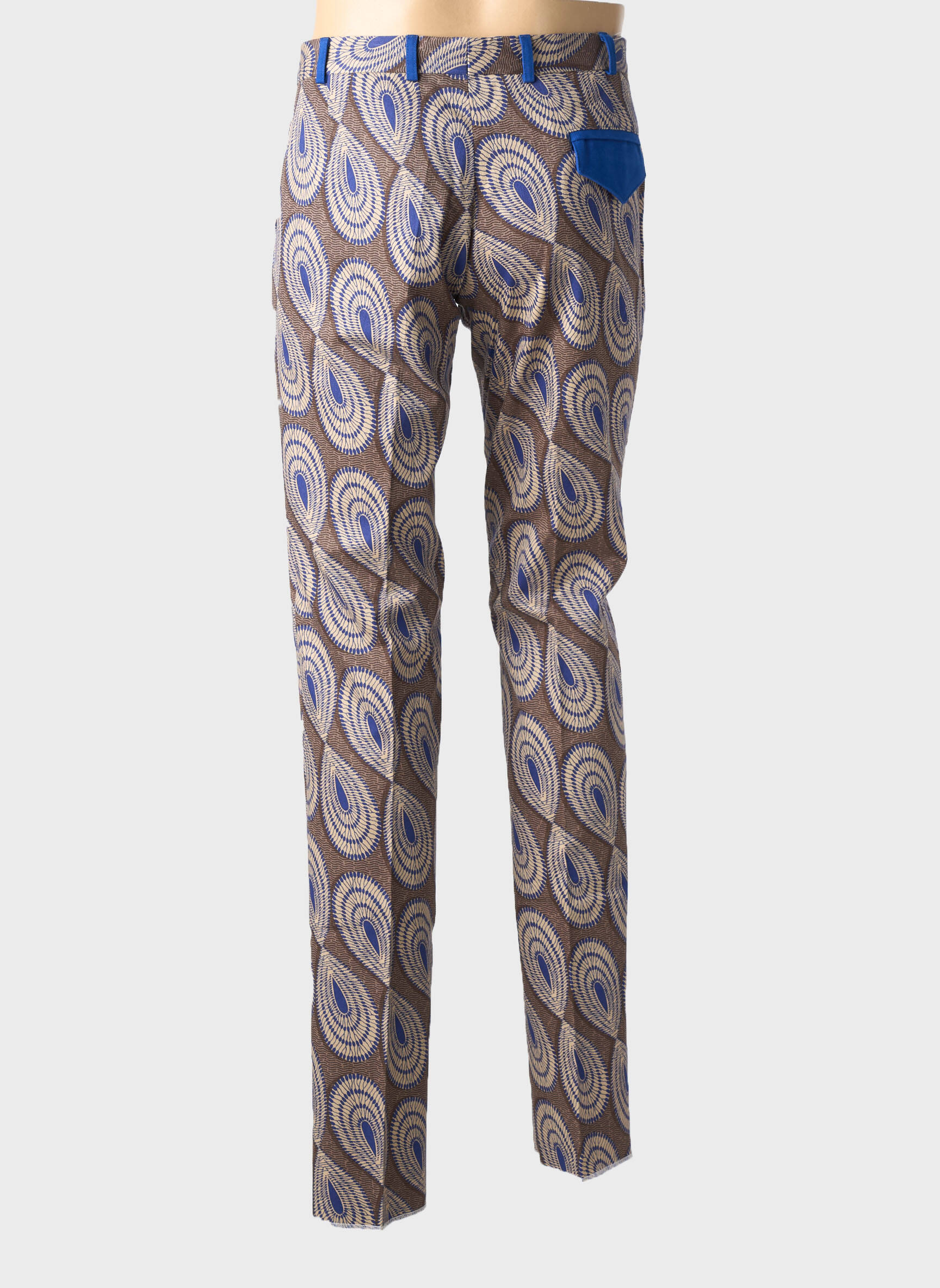 Pantalon drept talie cu cleme mărime normală albastru PIERRE TALAMON bărbat