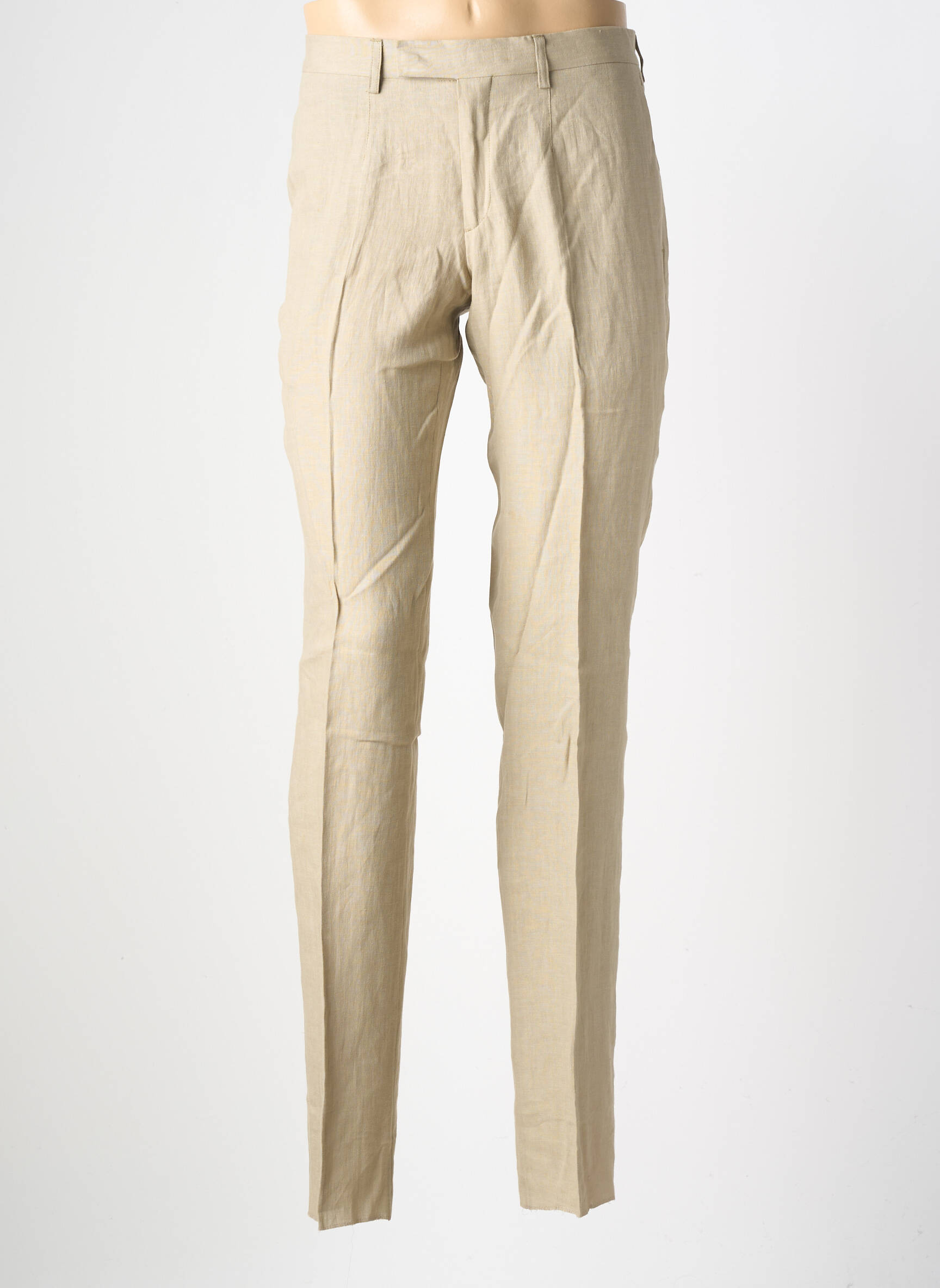 Pantalon chino țesătură melanj mărime normală bej PIERRE TALAMON bărbat