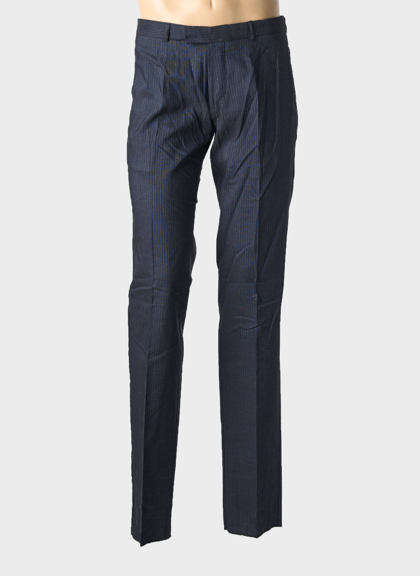 Pantalon drept talie cu cleme mărime normală albastru PIERRE TALAMON bărbat