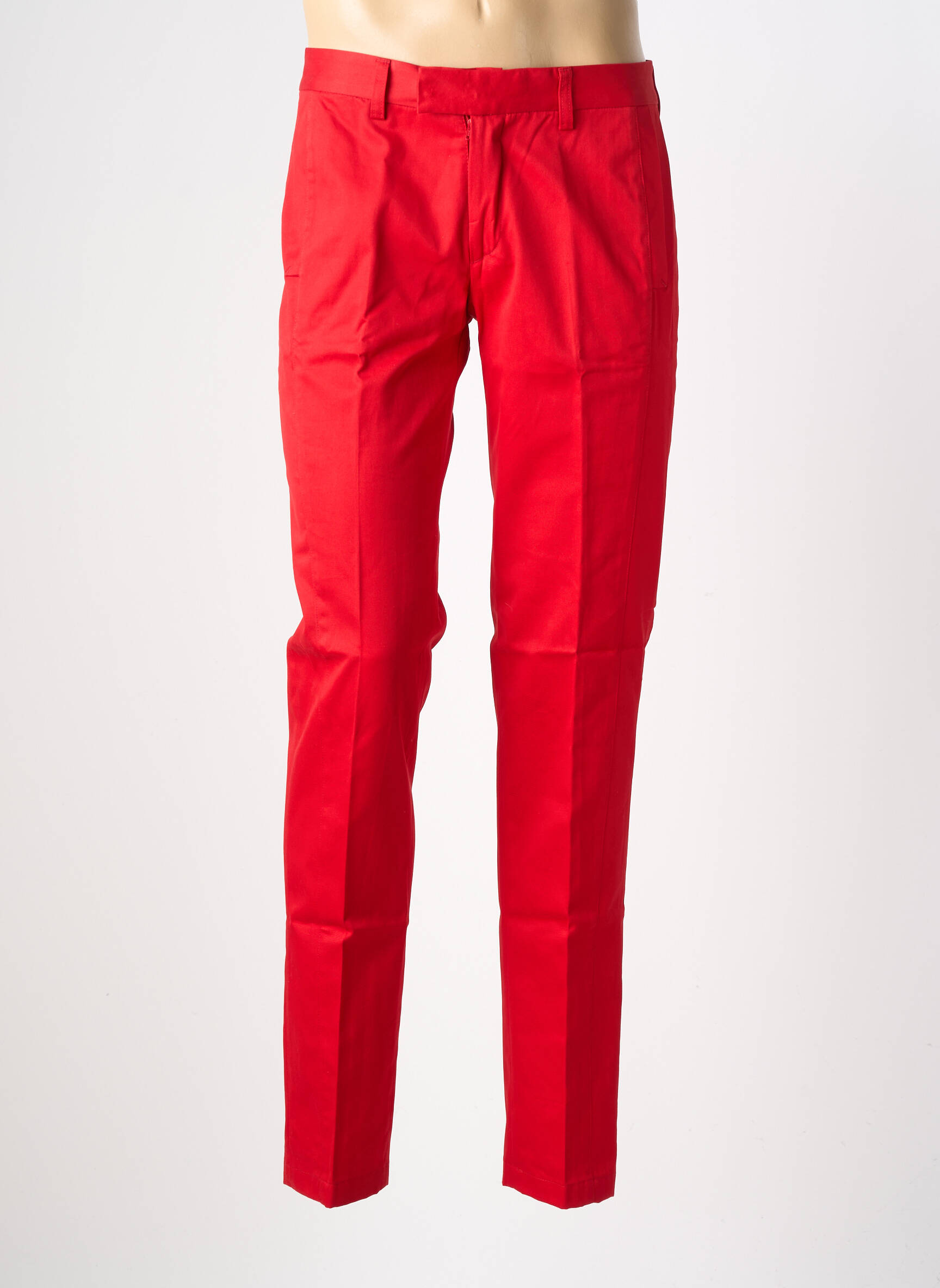 Pantalon slim țesătură poplin mărime normală roșu PIERRE TALAMON bărbat