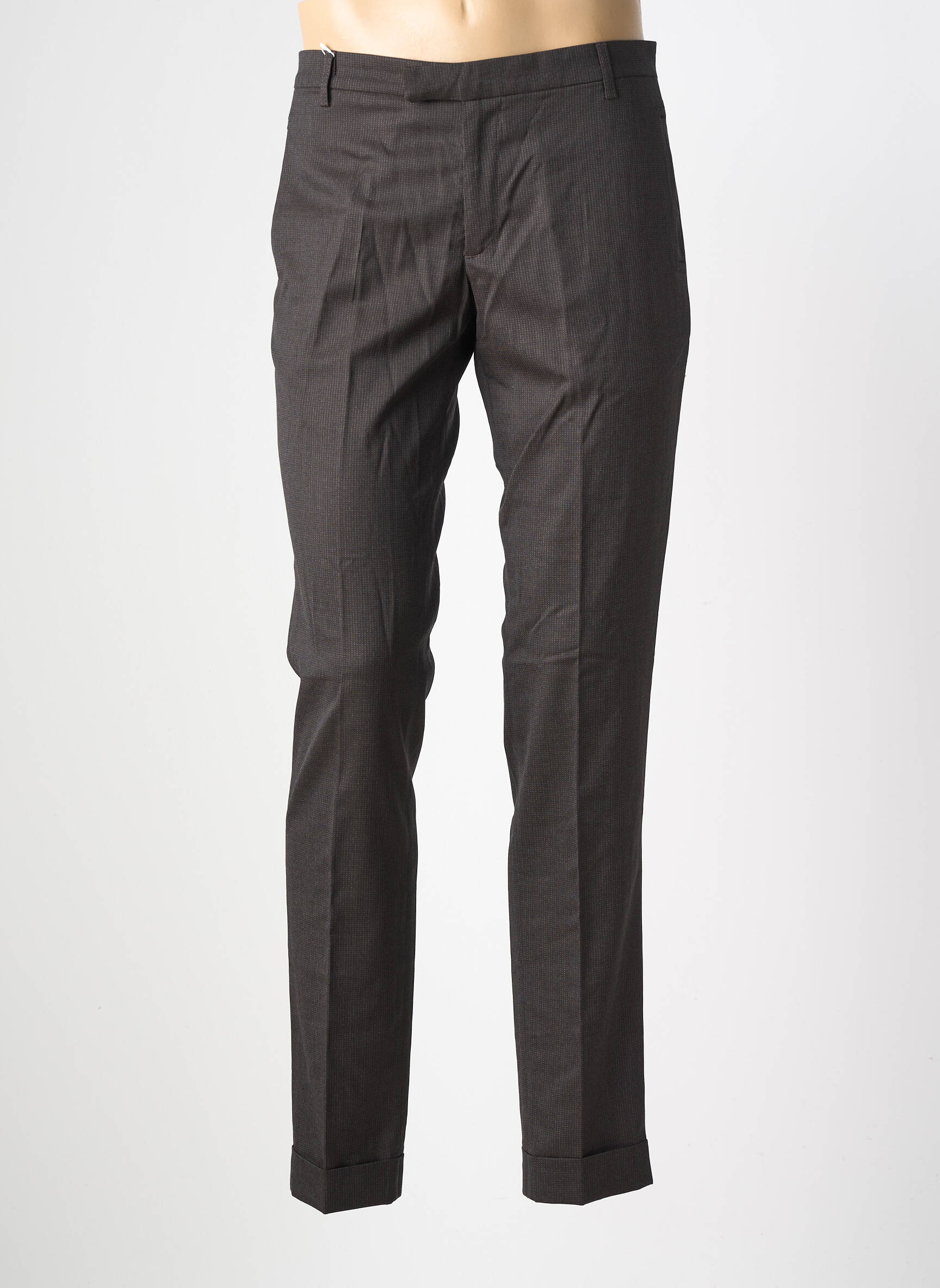 Pantalon slim talie cu cleme mărime normală negru PIERRE TALAMON bărbat
