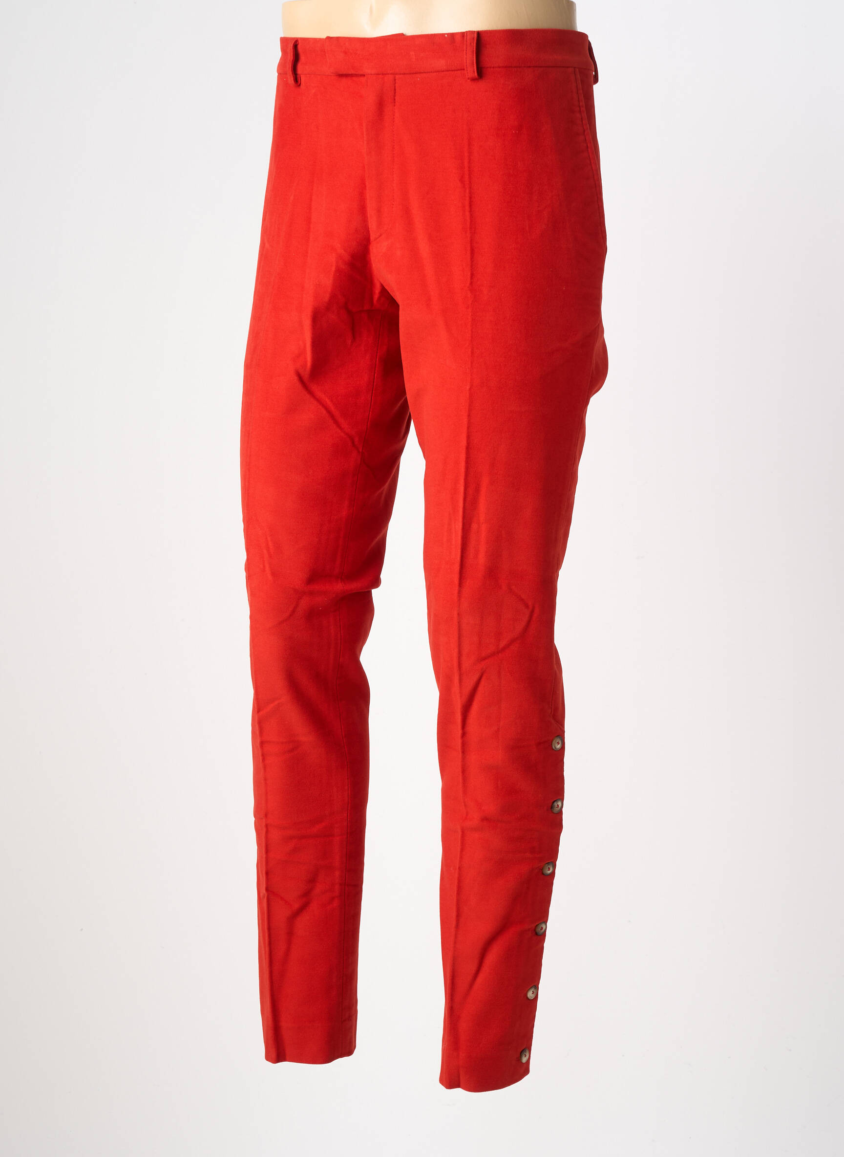 Pantalon slim talie cu cleme mărime normală roșu PIERRE TALAMON bărbat
