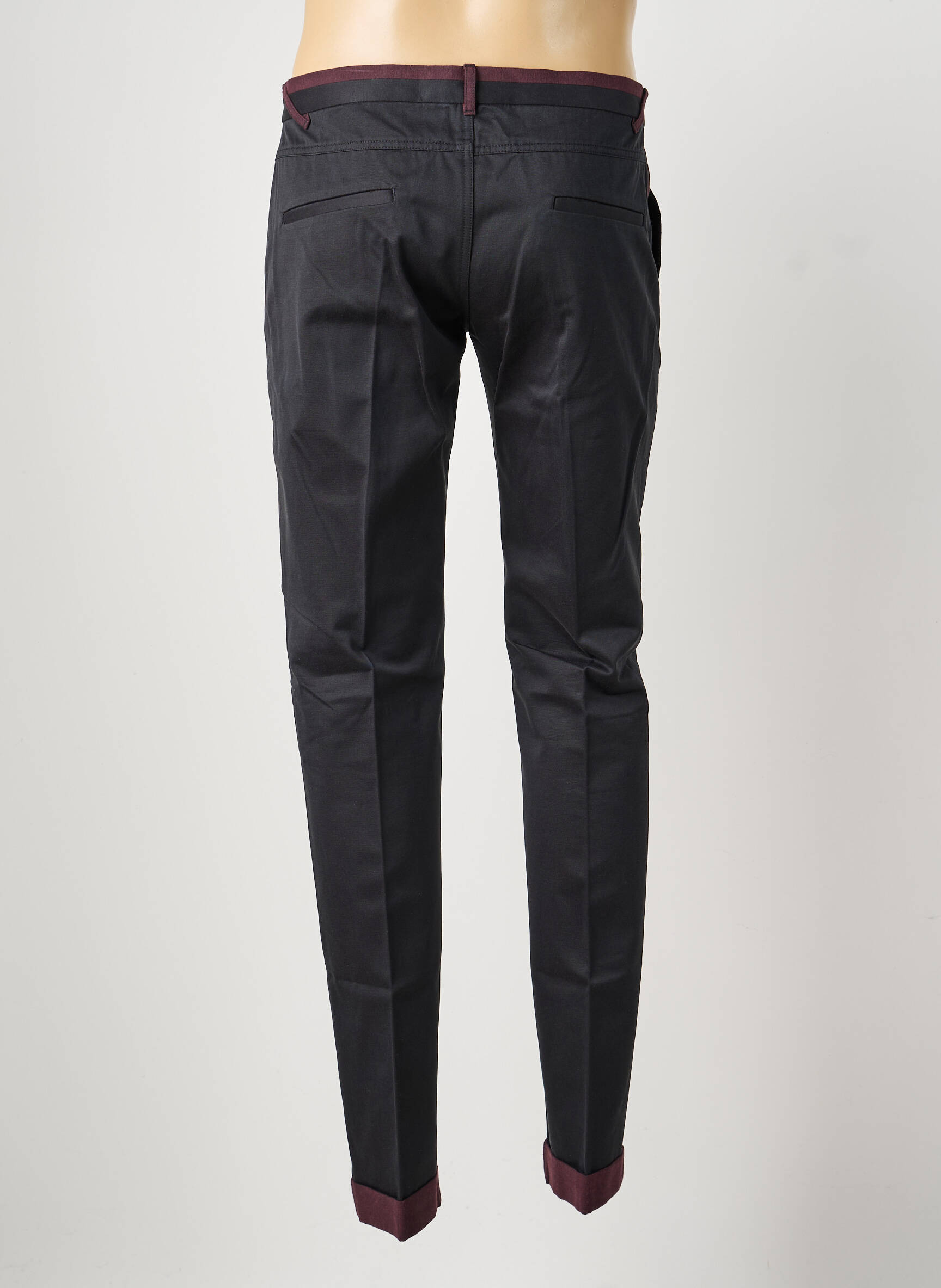 Pantalon chino țesătură poplin mărime normală negru PIERRE TALAMON bărbat