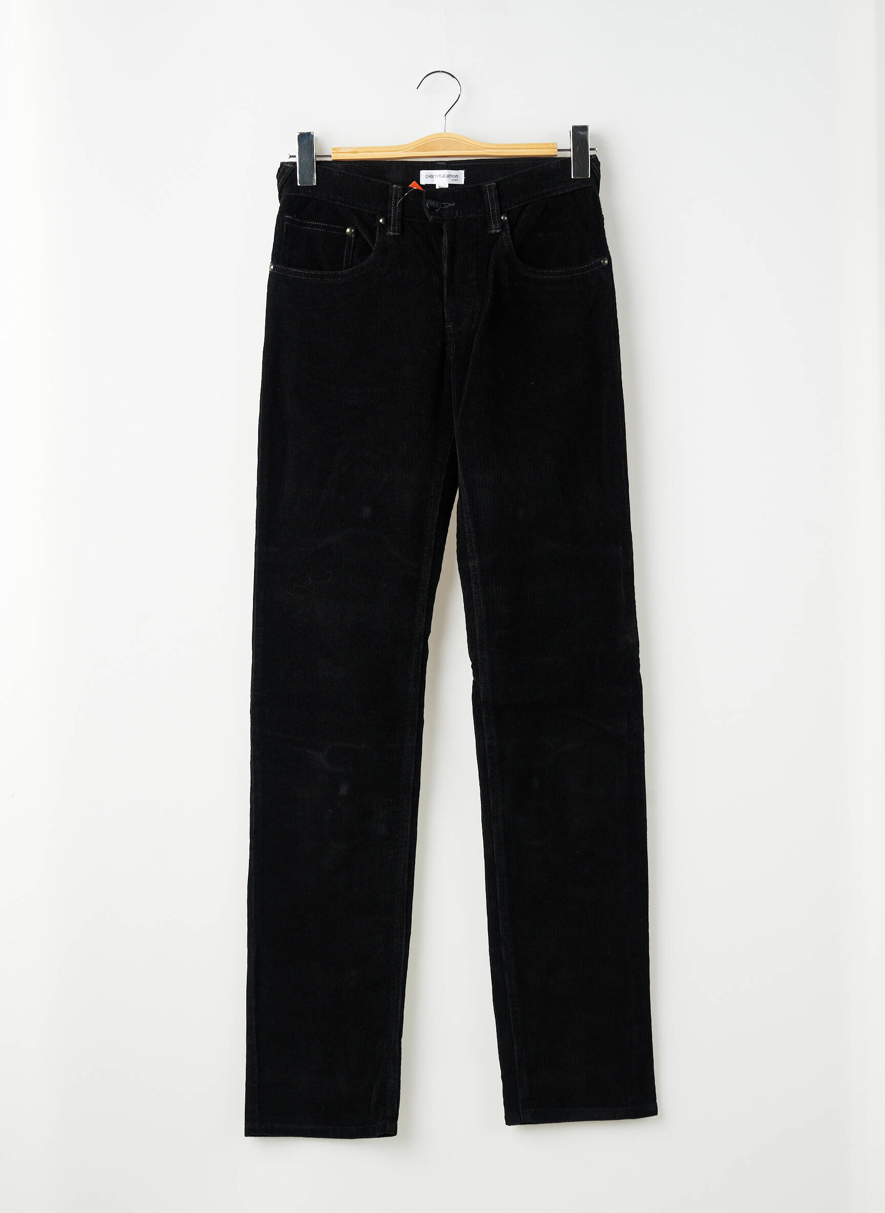Pantalon slim țesătură catifea mărime normală negru PIERRE TALAMON bărbat