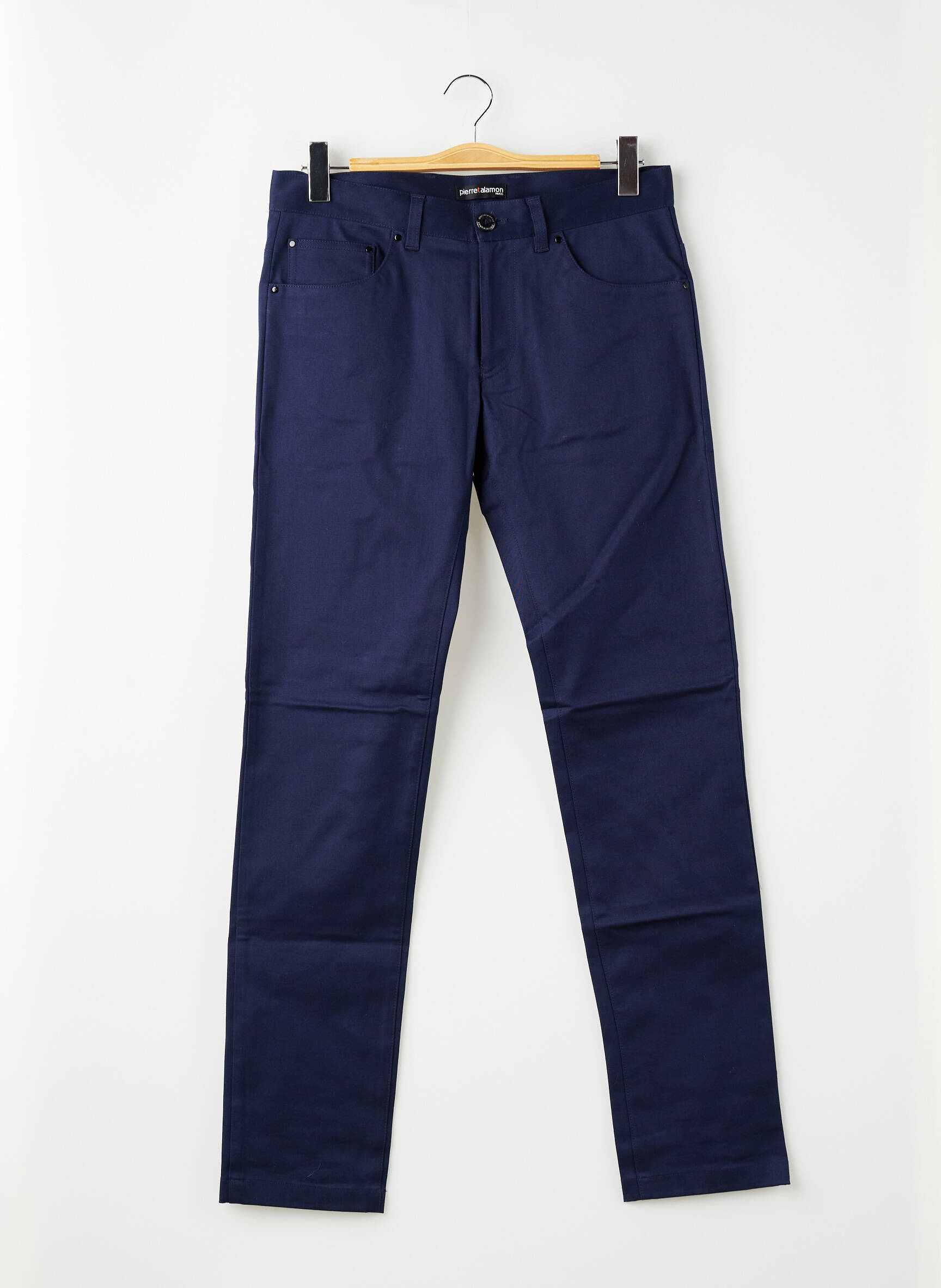 Pantalon slim țesătură poplin mărime normală albastru PIERRE TALAMON bărbat