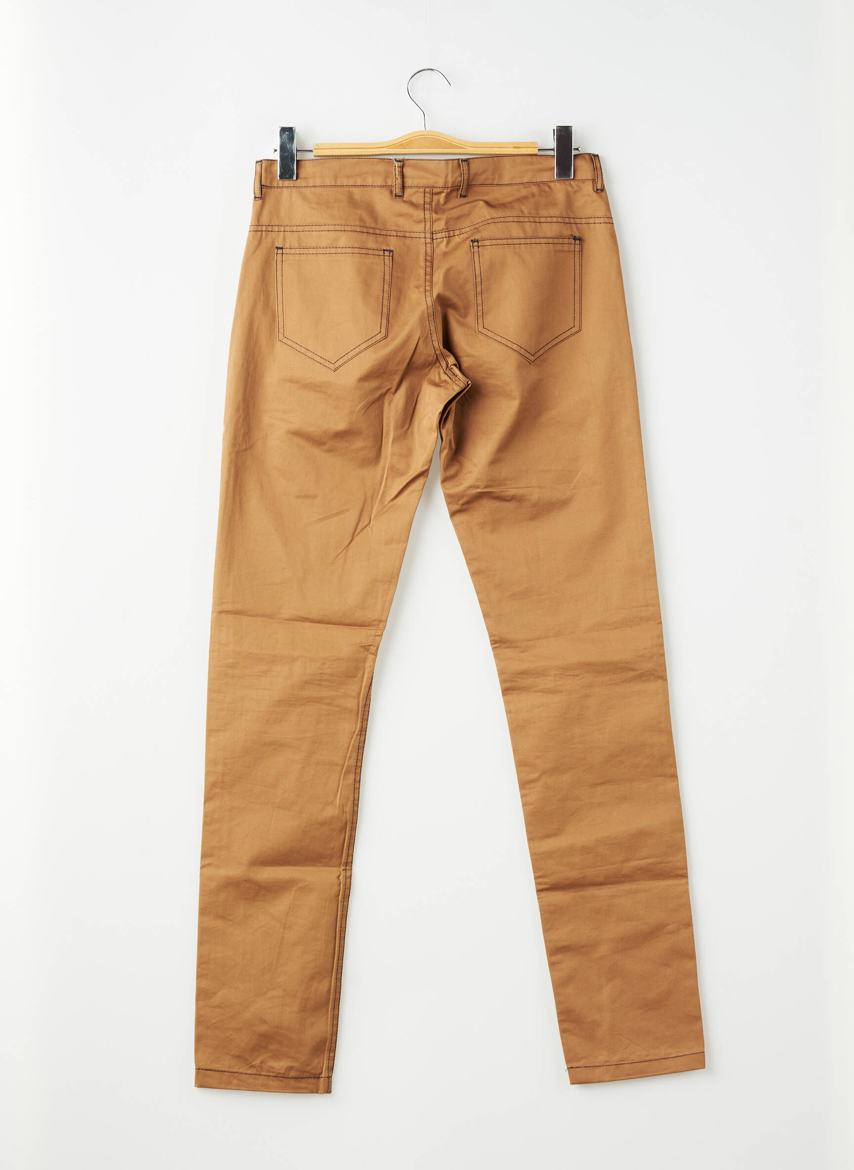 Pantalon slim țesătură poplin mărime normală maro PIERRE TALAMON bărbat