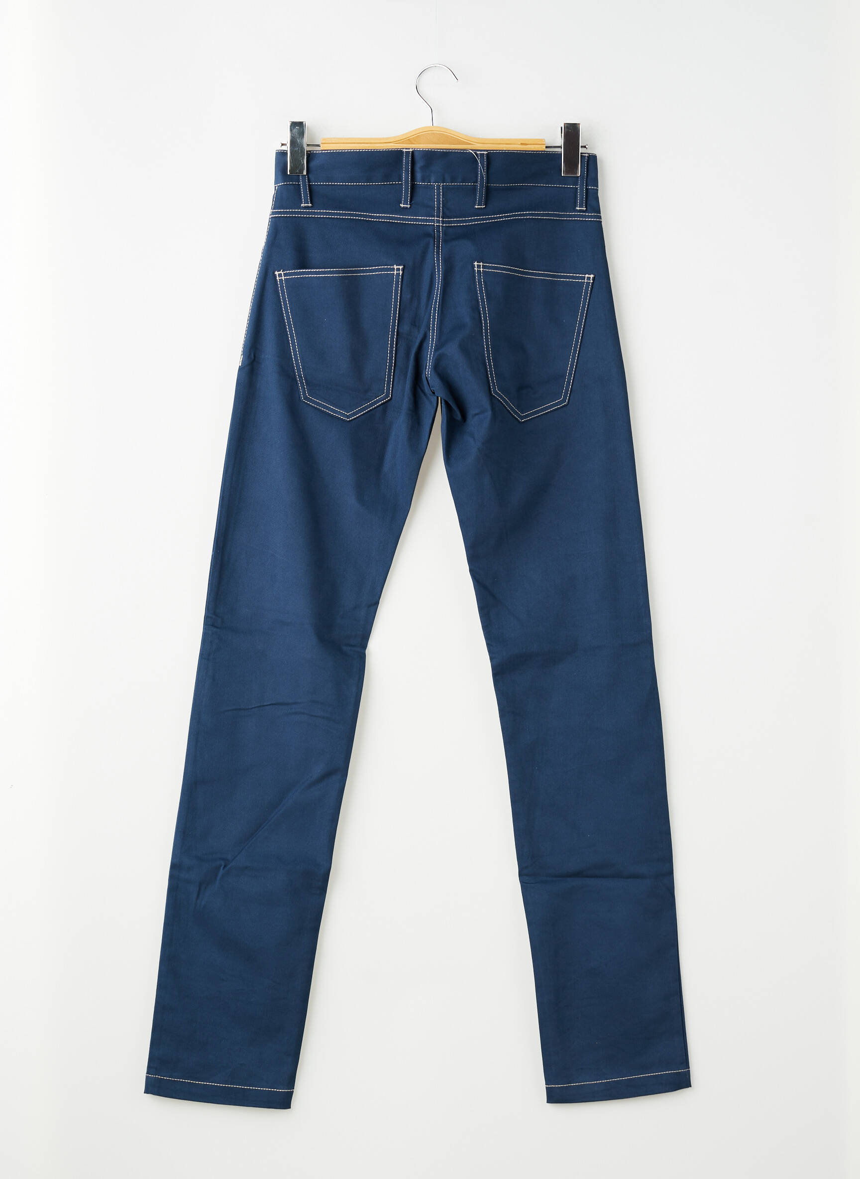 Pantalon slim țesătură poplin mărime normală albastru PIERRE TALAMON bărbat