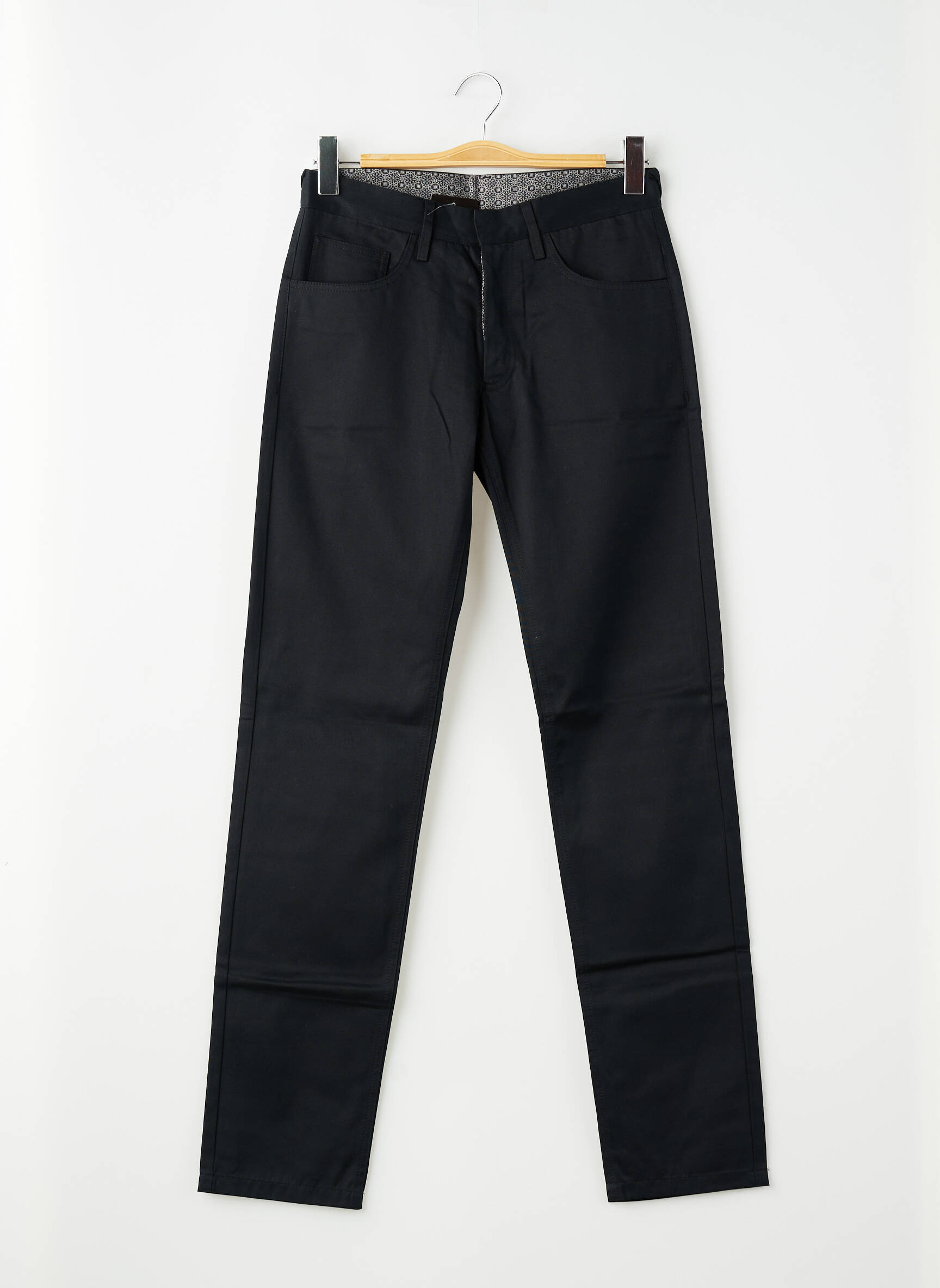Pantalon slim țesătură poplin mărime normală negru PIERRE TALAMON bărbat
