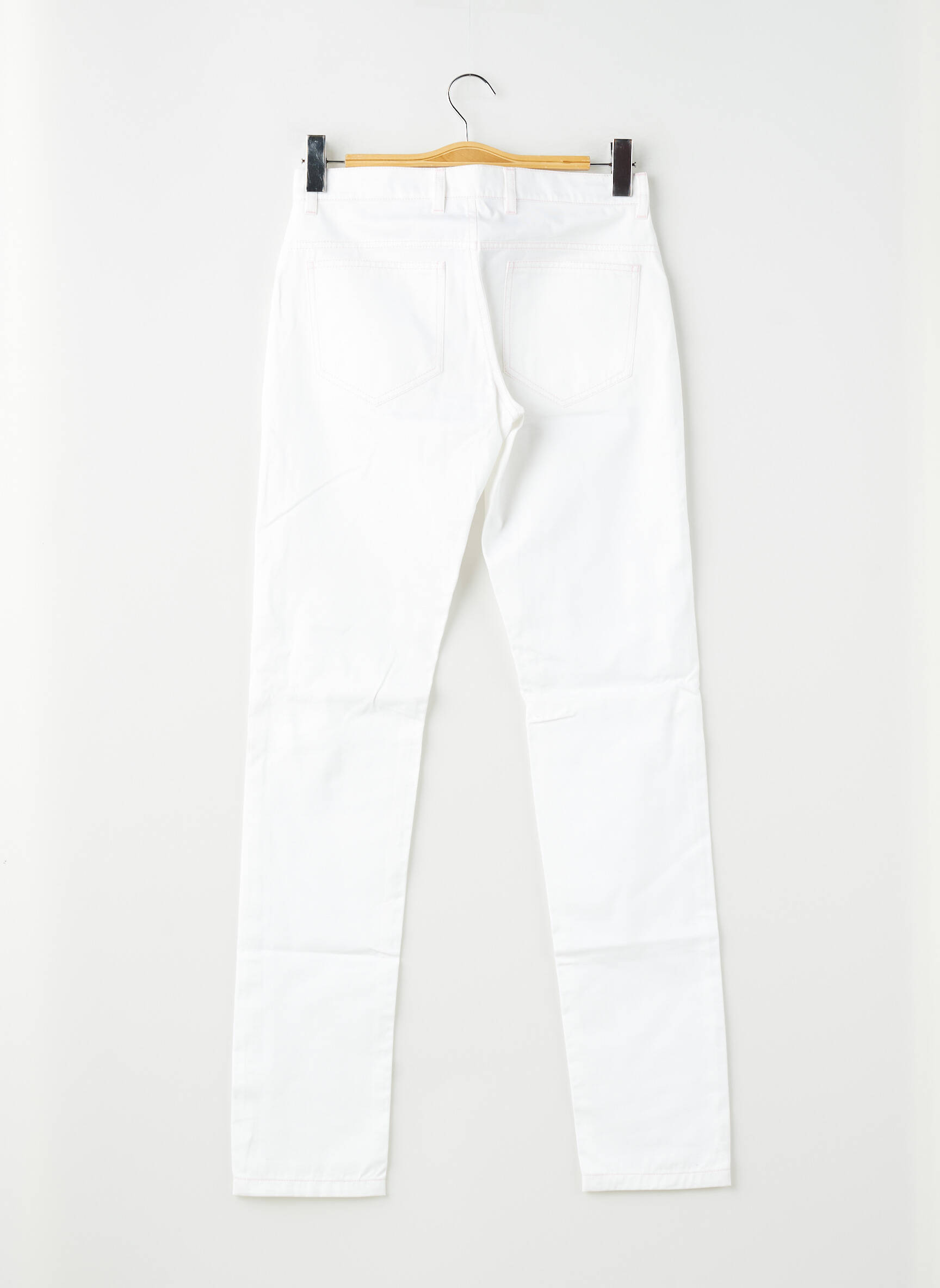 Pantalon slim țesătură poplin mărime normală alb PIERRE TALAMON bărbat