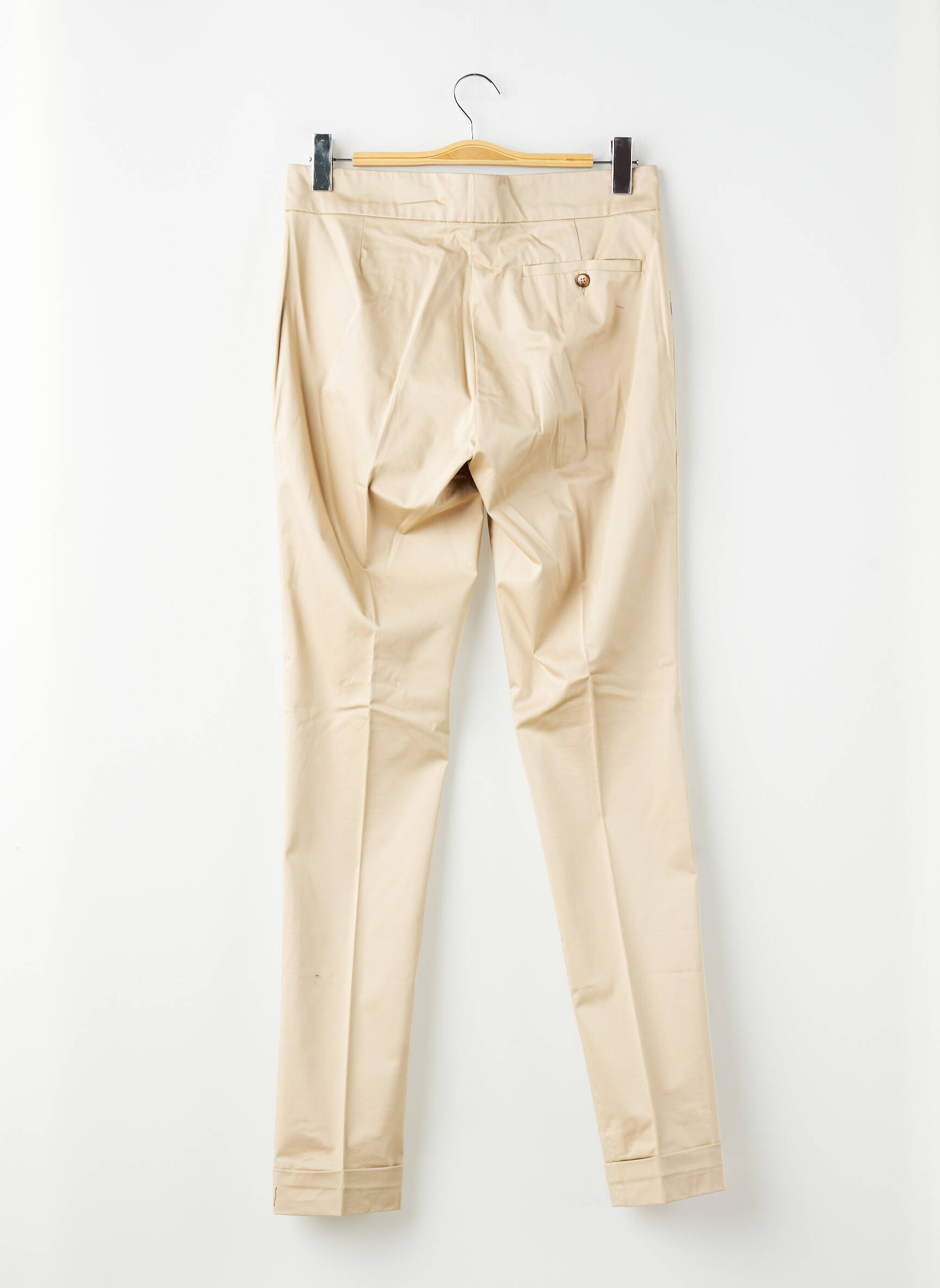 Pantalon chino țesătură poplin mărime normală bej PIERRE TALAMON bărbat