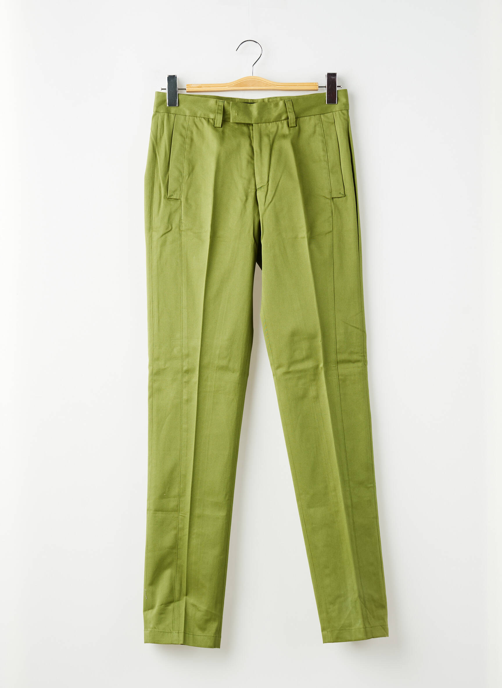 Pantalon slim țesătură poplin mărime normală verde PIERRE TALAMON bărbat