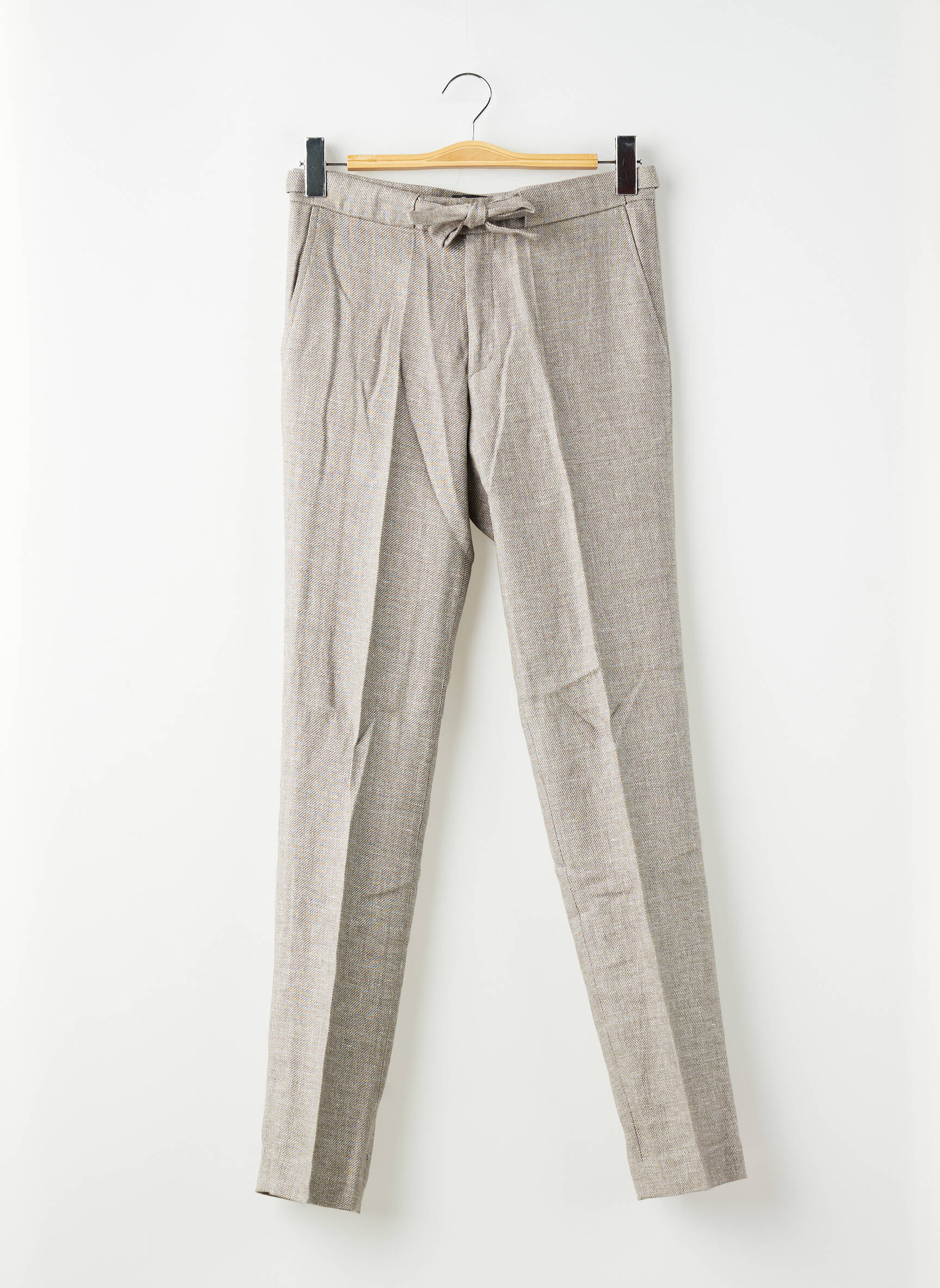 Pantalon slim țesătură melanj talie înaltă maro PIERRE TALAMON bărbat