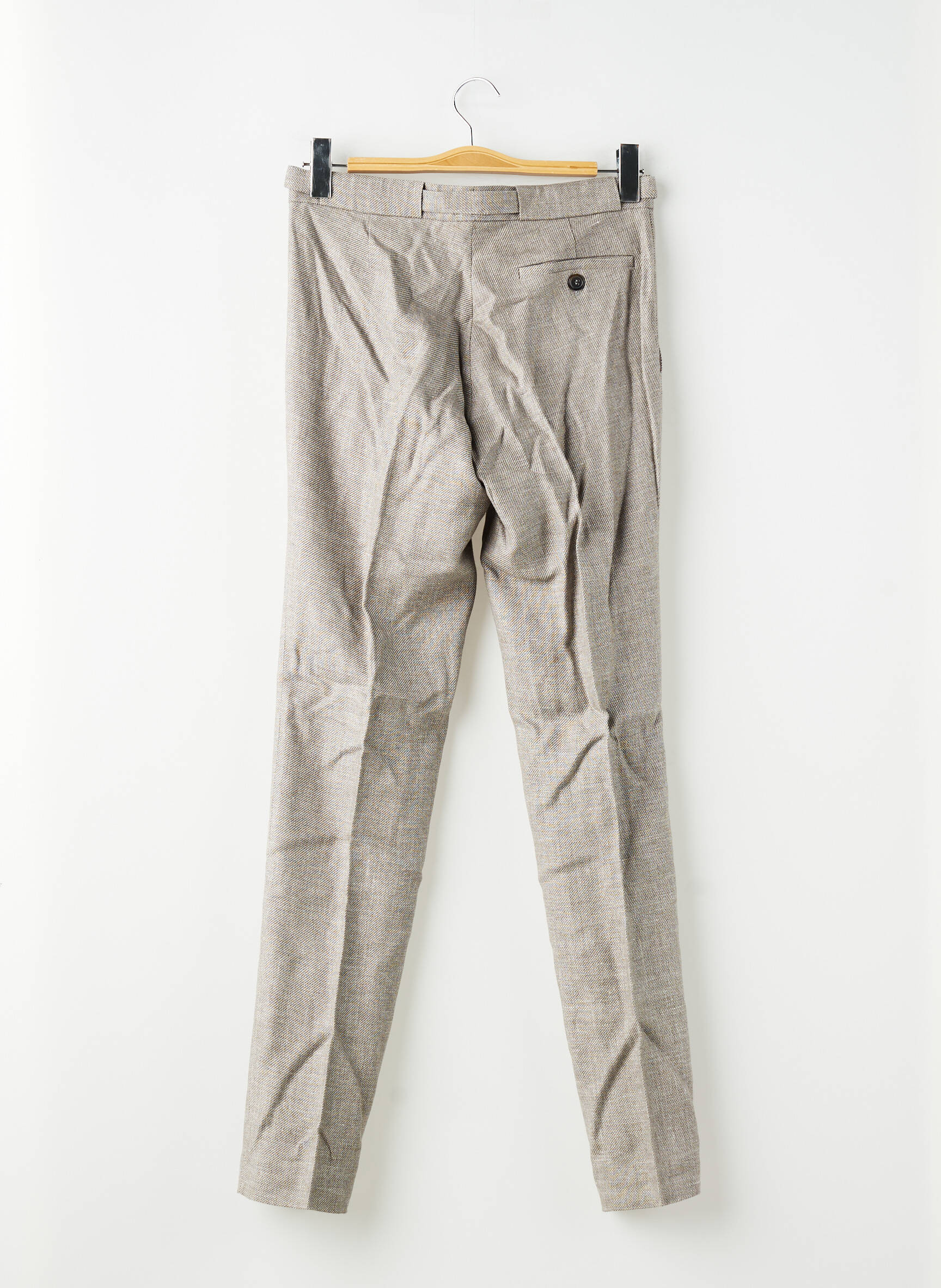 Pantalon slim țesătură melanj talie înaltă maro PIERRE TALAMON bărbat