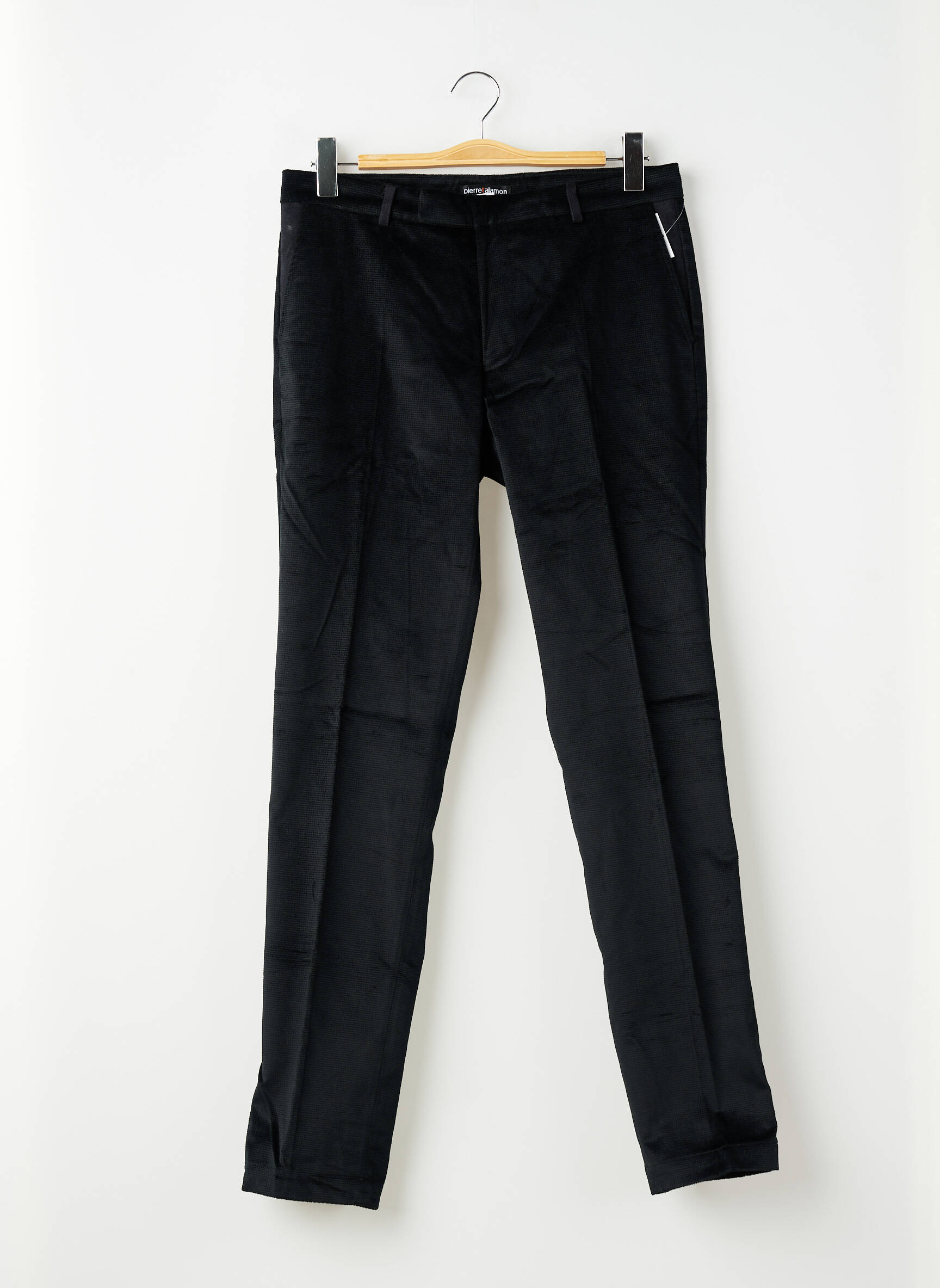 Pantalon slim țesătură catifea mărime normală negru PIERRE TALAMON bărbat
