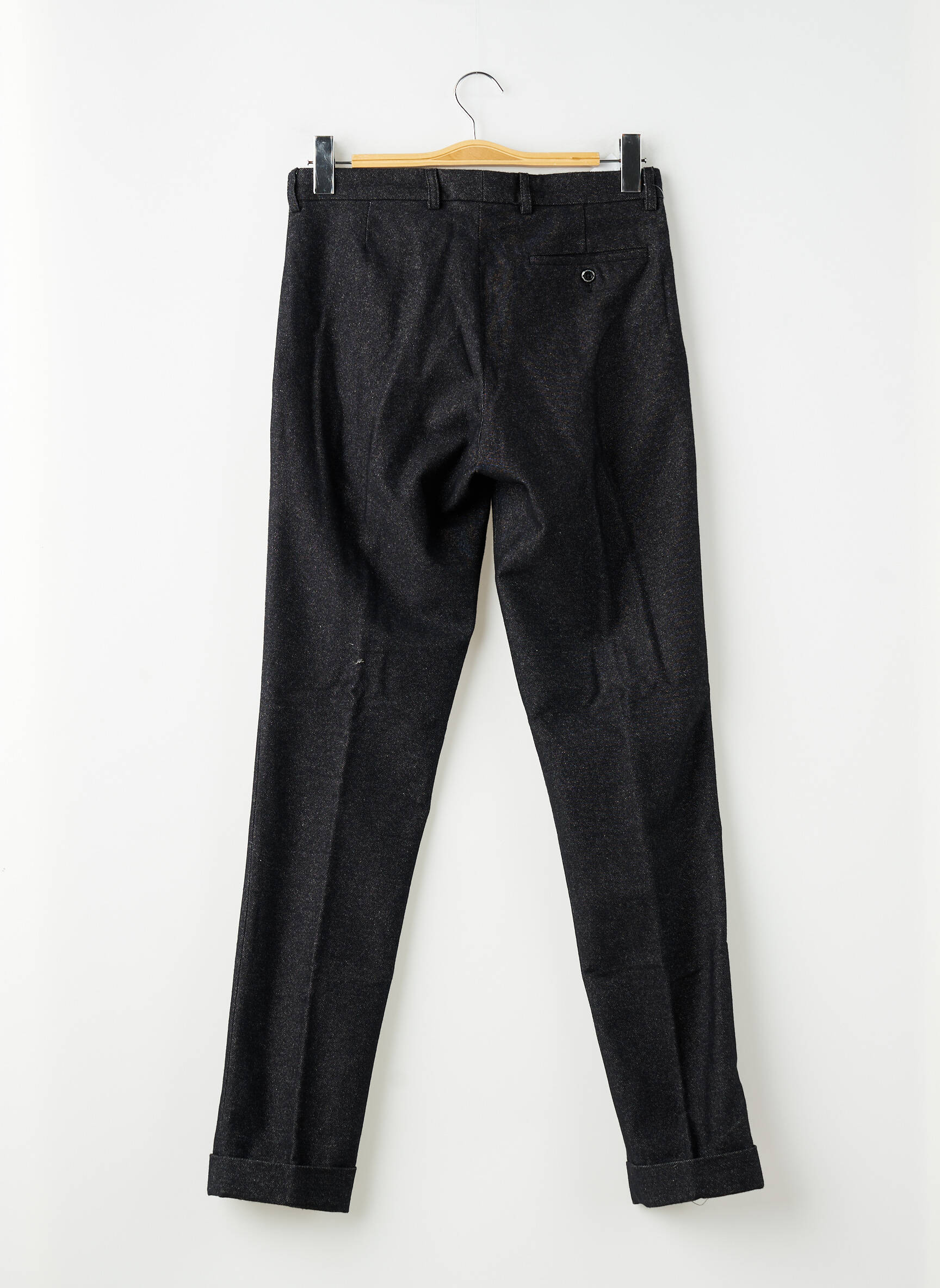 Pantalon slim țesătură melanj mărime normală negru PIERRE TALAMON bărbat