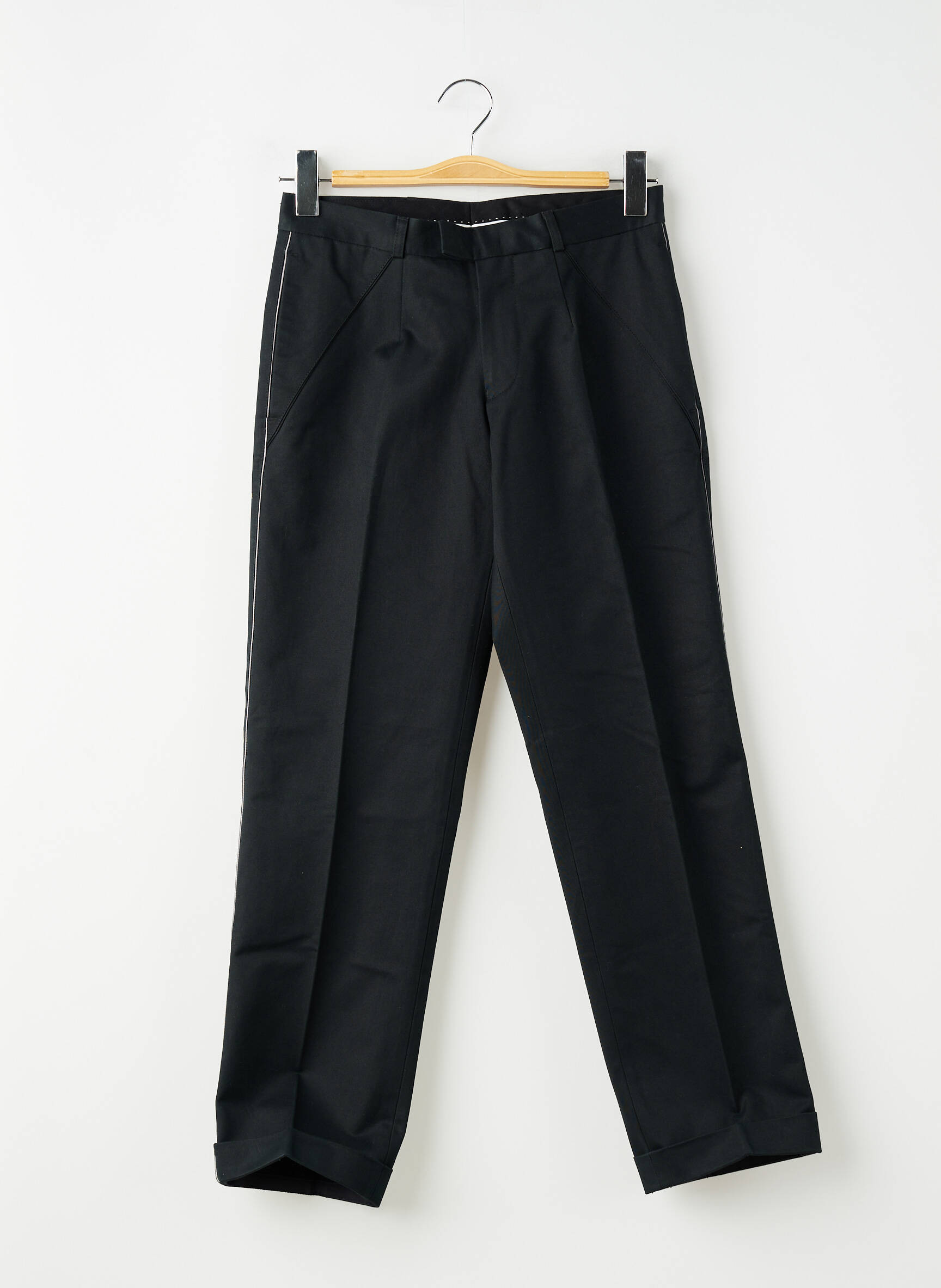 Pantalon slim țesătură poplin mărime normală negru PIERRE TALAMON bărbat