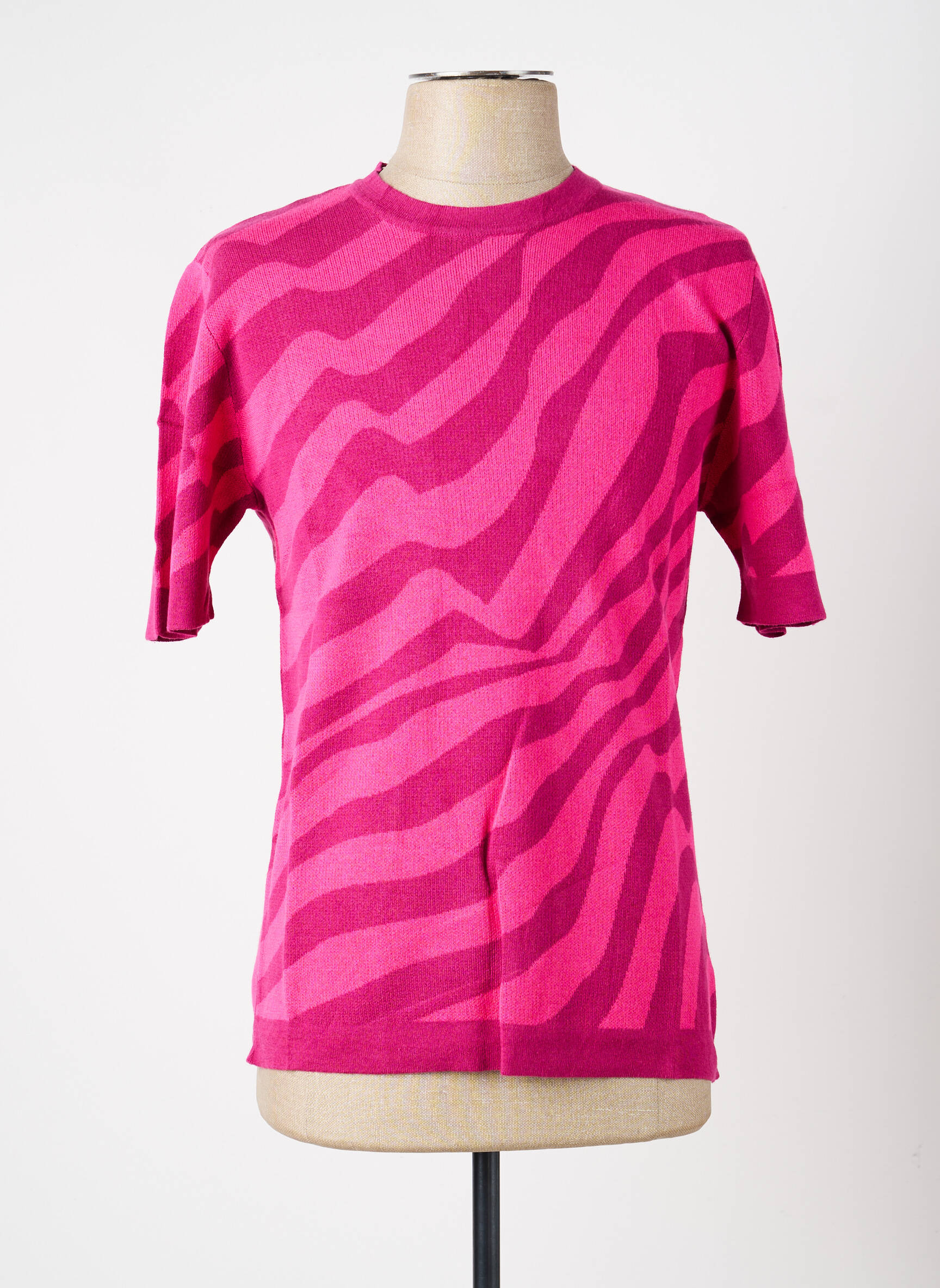 Tricou croială cambrată mâneci scurte roz PIERRE TALAMON bărbat