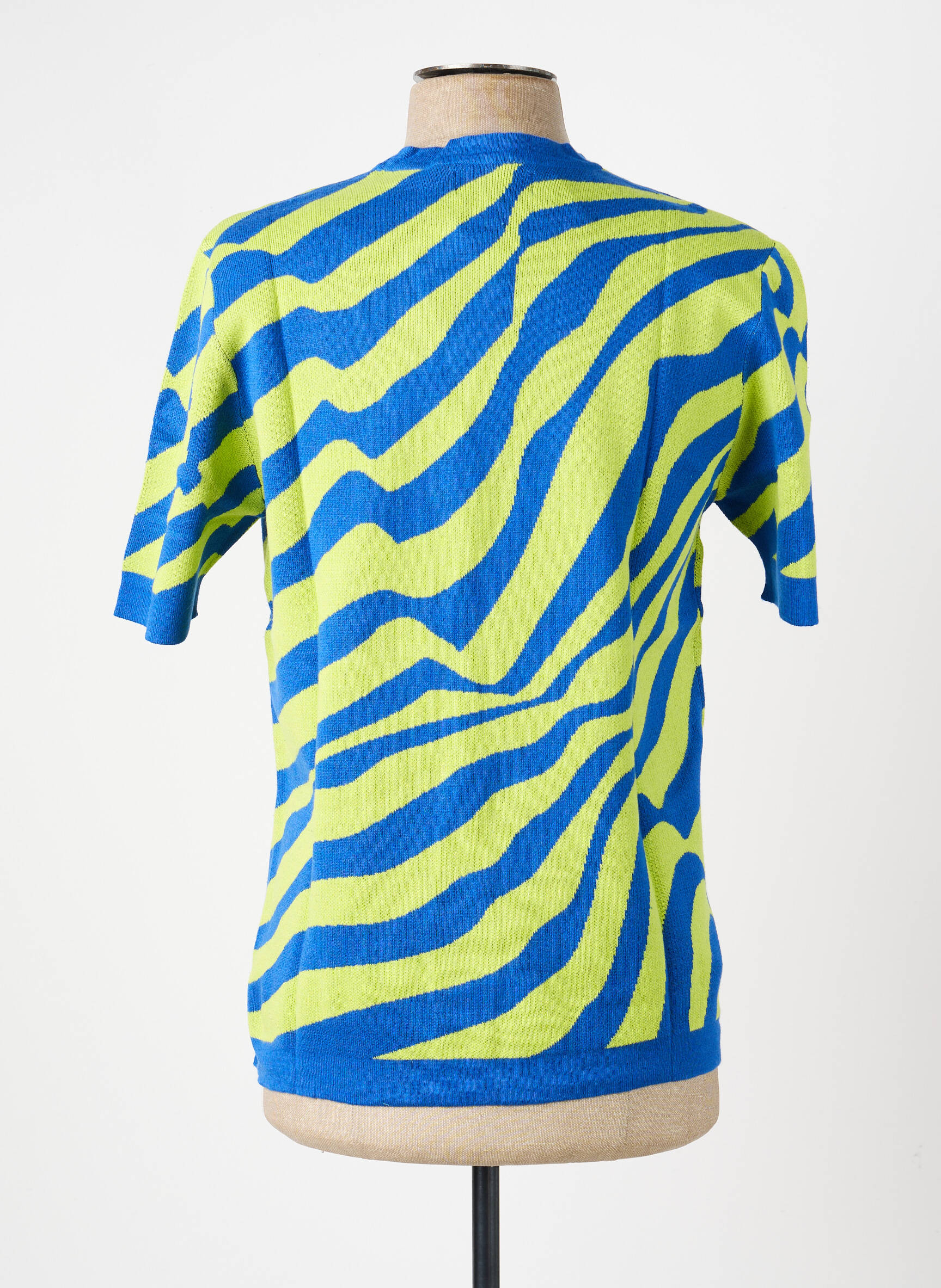 Tricou croială cambrată mâneci scurte albastru PIERRE TALAMON bărbat
