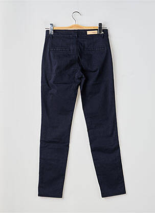 Pantalon chino țesătură poplin mărime normală albastru HAPPY femeie