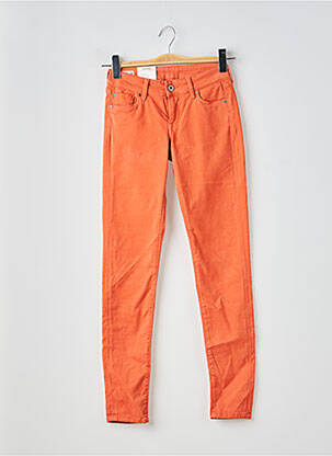 Pantalon slim țesătură poplin mărime normală portocalie PEPE JEANS femeie