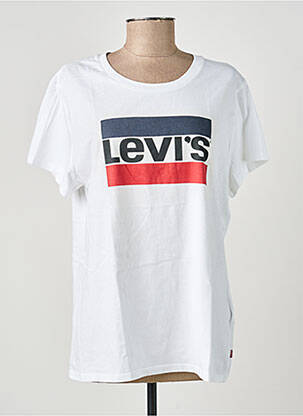 Tricou serigrafie flockată mâneci scurte alb LEVI'S femeie