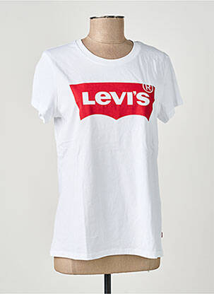Tricou serigrafie flockată mâneci scurte alb LEVI'S femeie